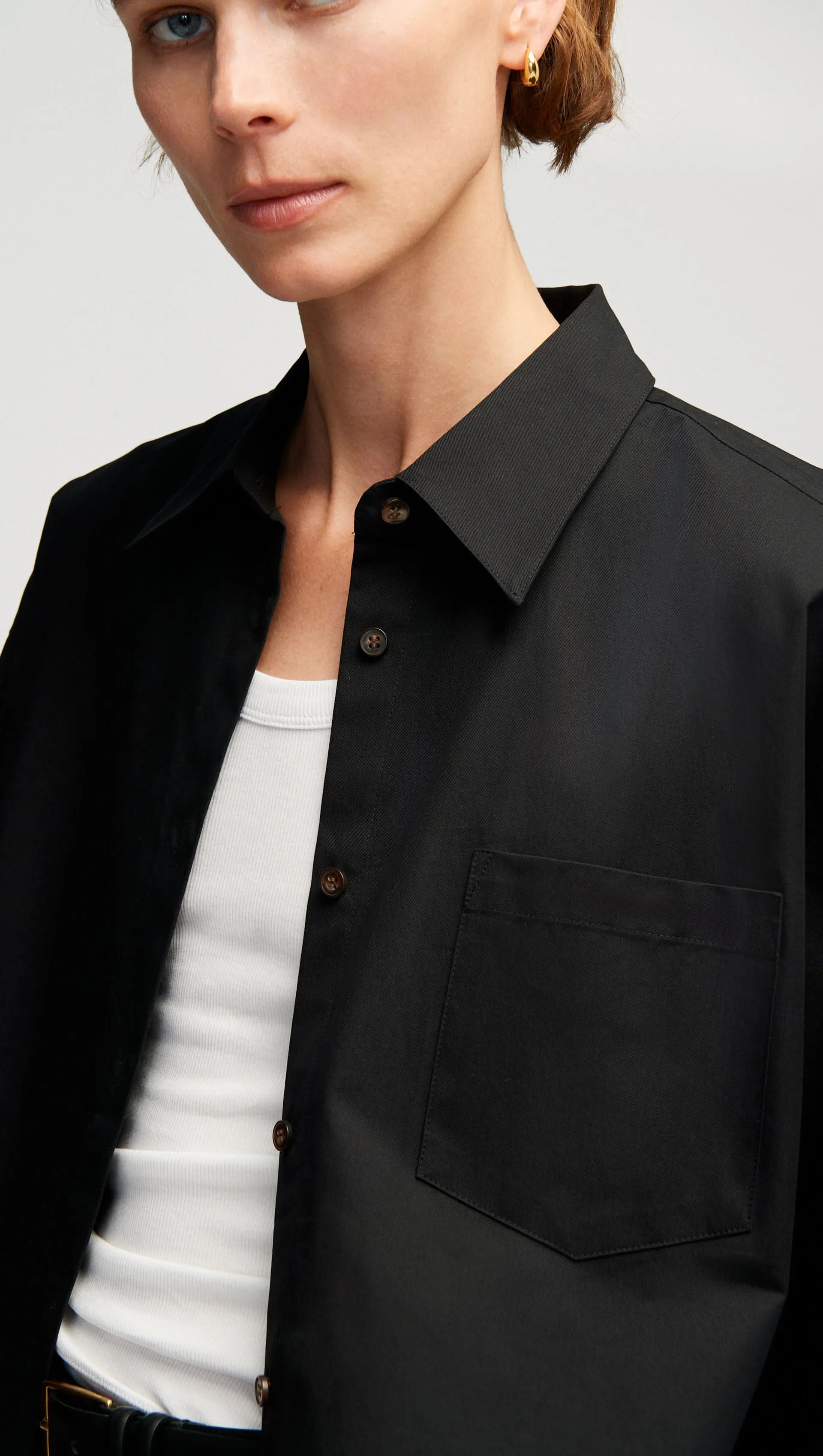 Oversized Shirt in Cotton Twill | Black sold by Argent product image thumbnail 2