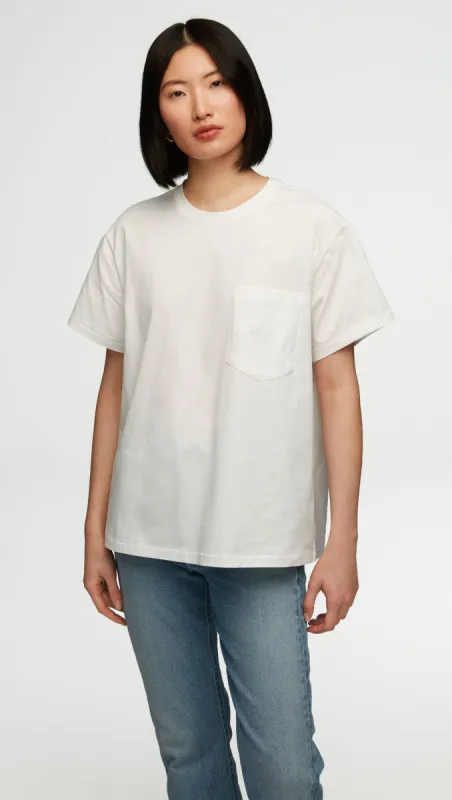 Oversized Pocket Tee in Cotton Jersey | White sold by Argent