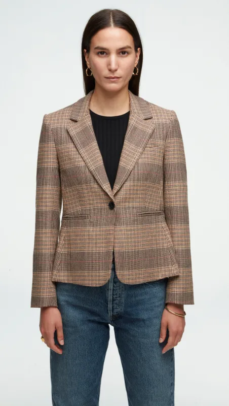Schoolboy Blazer in Houndstooth Plaid | Brown Multi sold by Argent