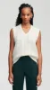 Cable Boyfriend Vest in Merino Wool | Cream sold by Argent