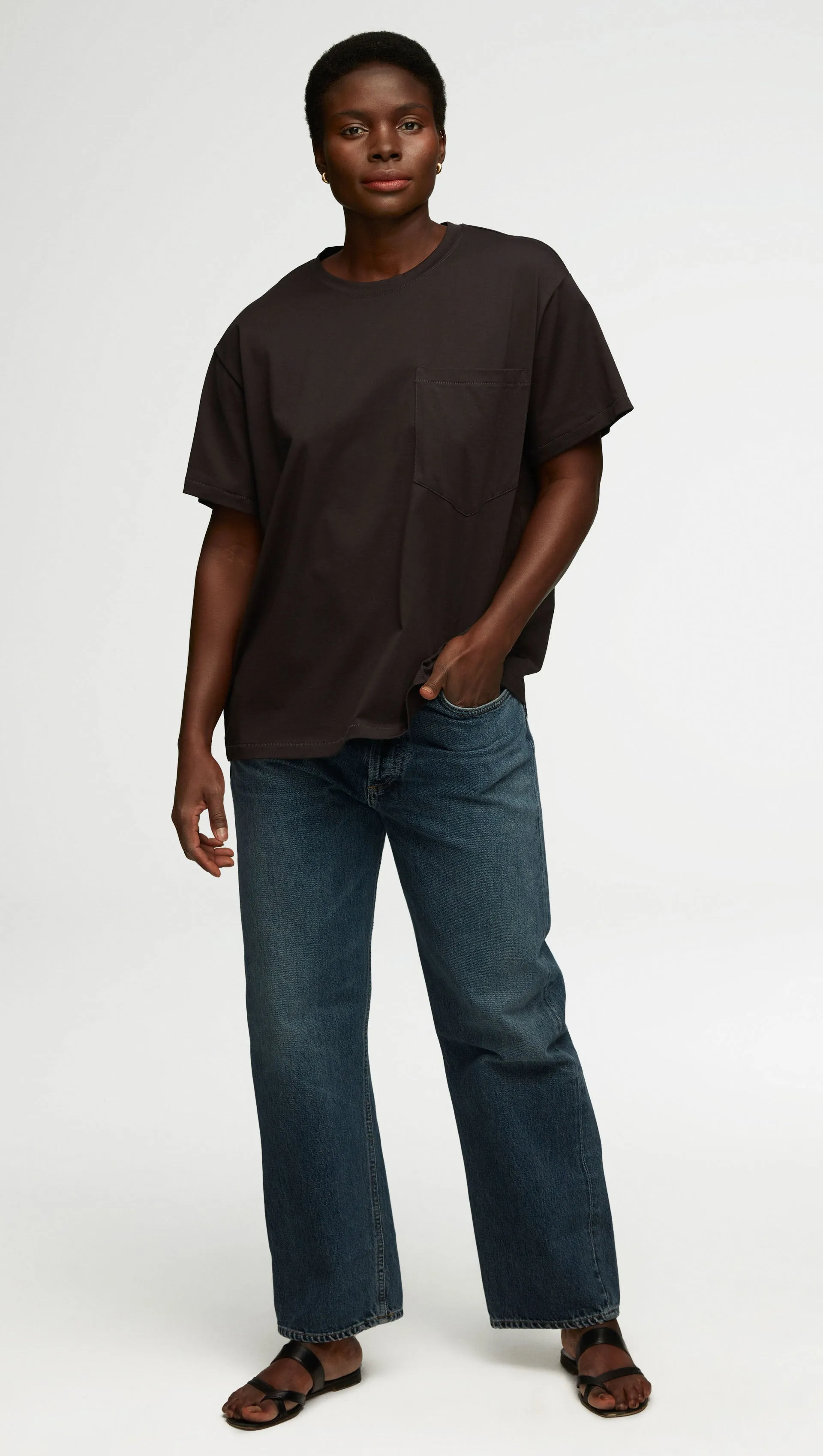 Oversized Pocket Tee in Cotton Jersey | Black sold by Argent product image thumbnail 2