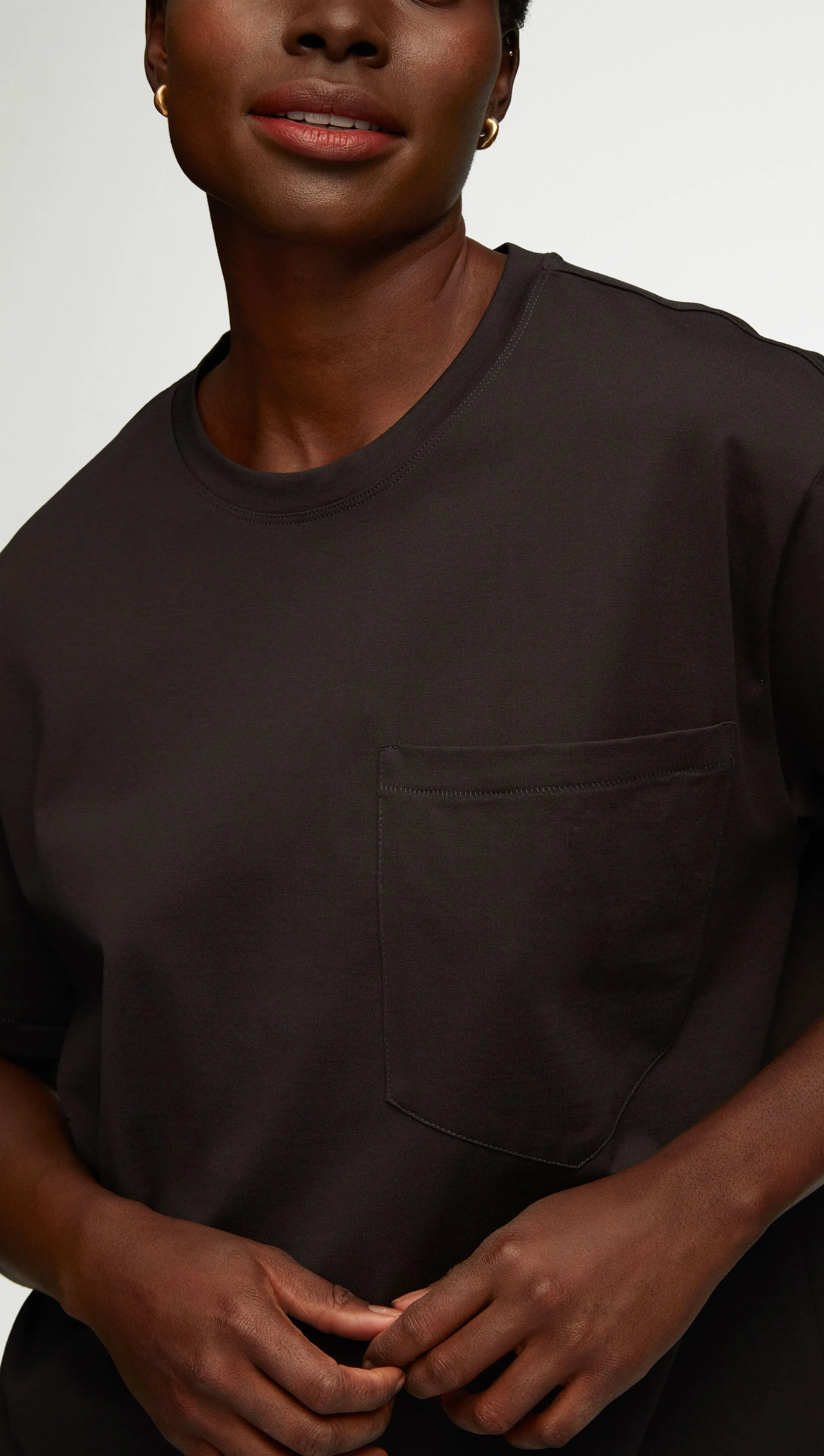Oversized Pocket Tee in Cotton Jersey | Black sold by Argent product image thumbnail 3