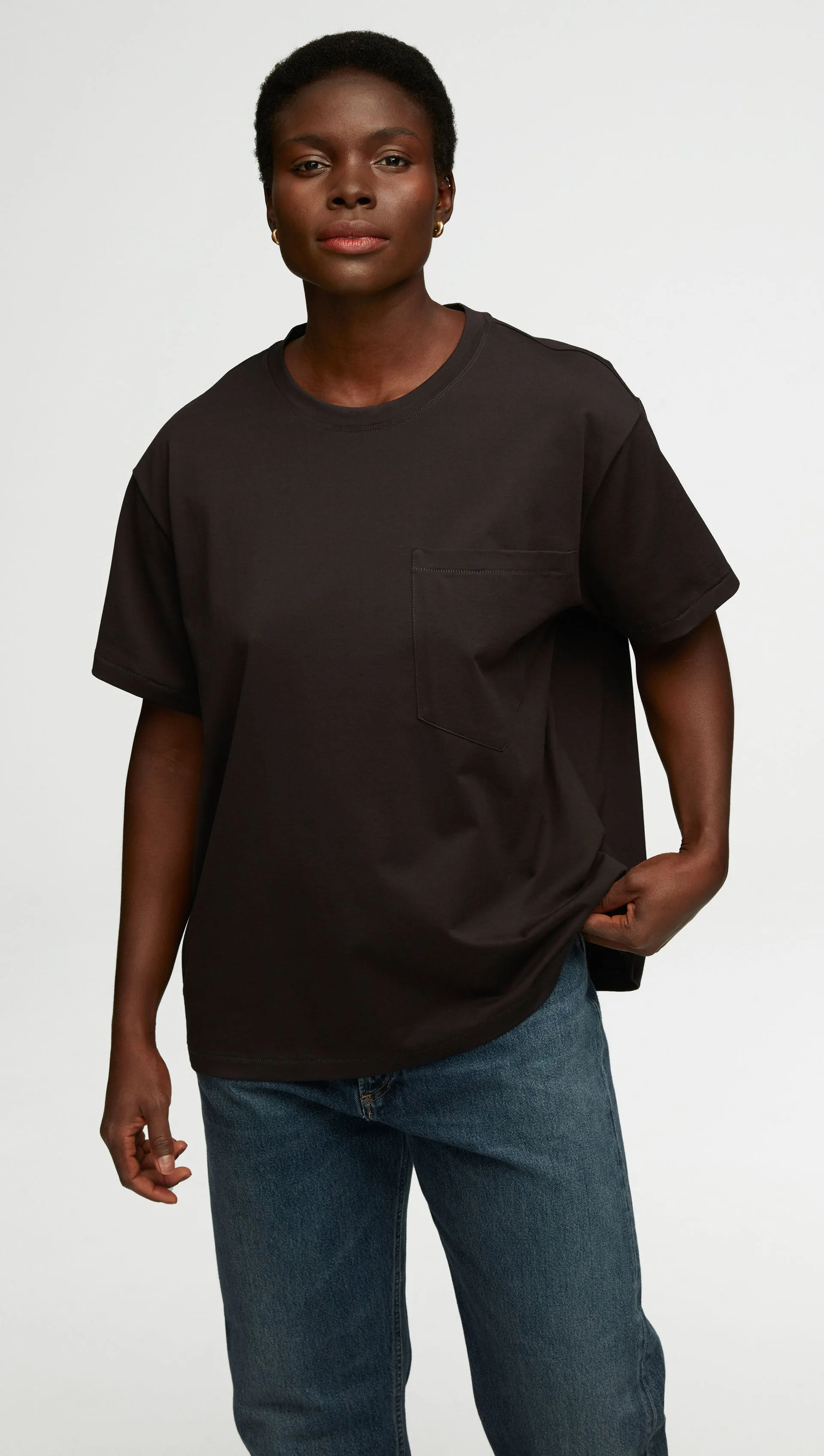 Oversized Pocket Tee in Cotton Jersey | Black sold by Argent