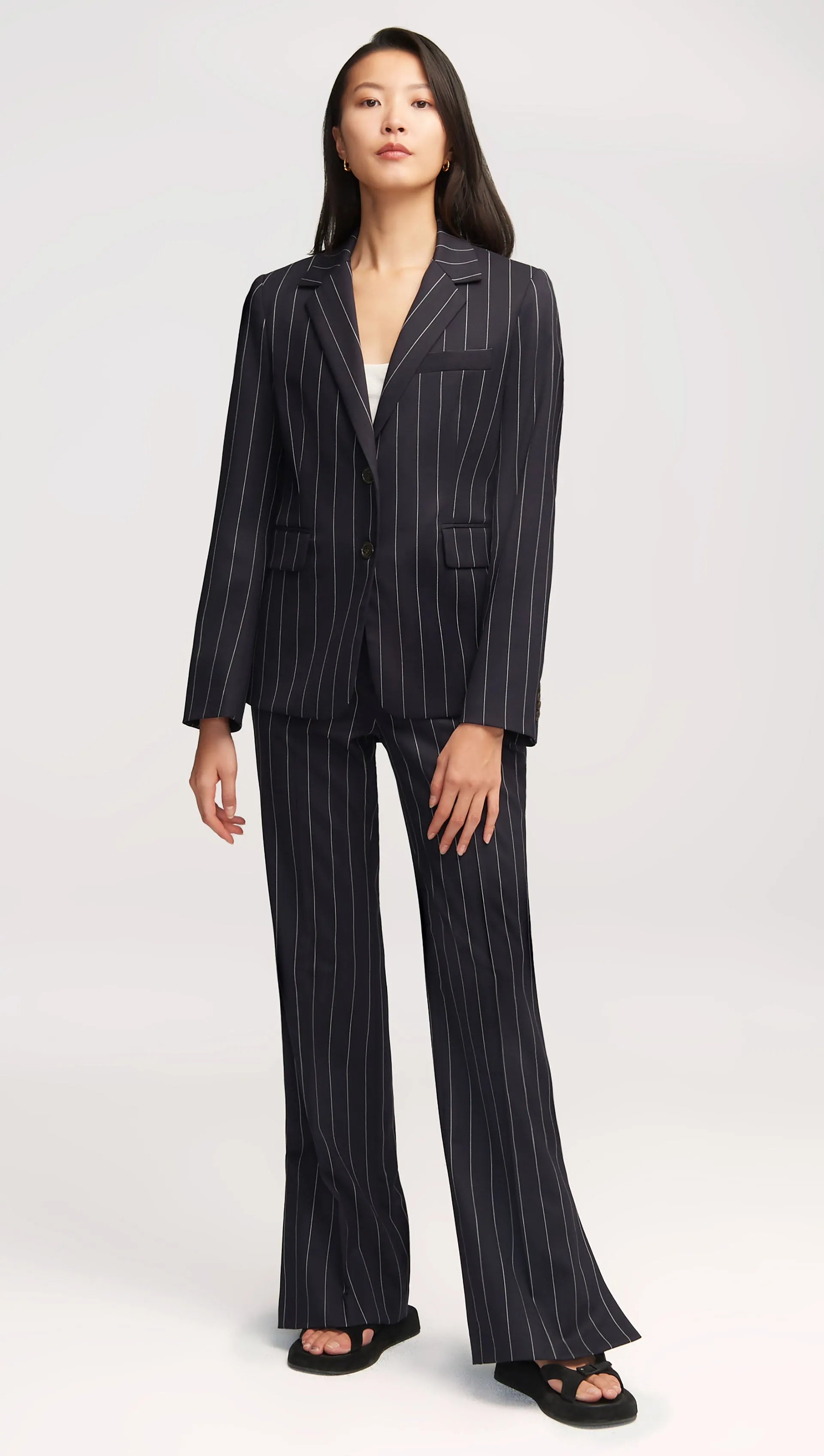 Copain Blazer in Stretch Wool | Navy Pinstripe sold by Argent product image thumbnail 3