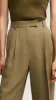 Pleated Trouser in Viscose Linen Twill | Khaki Green sold by Argent