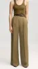 Pleated Trouser in Viscose Linen Twill | Khaki Green sold by Argent