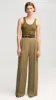 Pleated Trouser in Viscose Linen Twill | Khaki Green sold by Argent