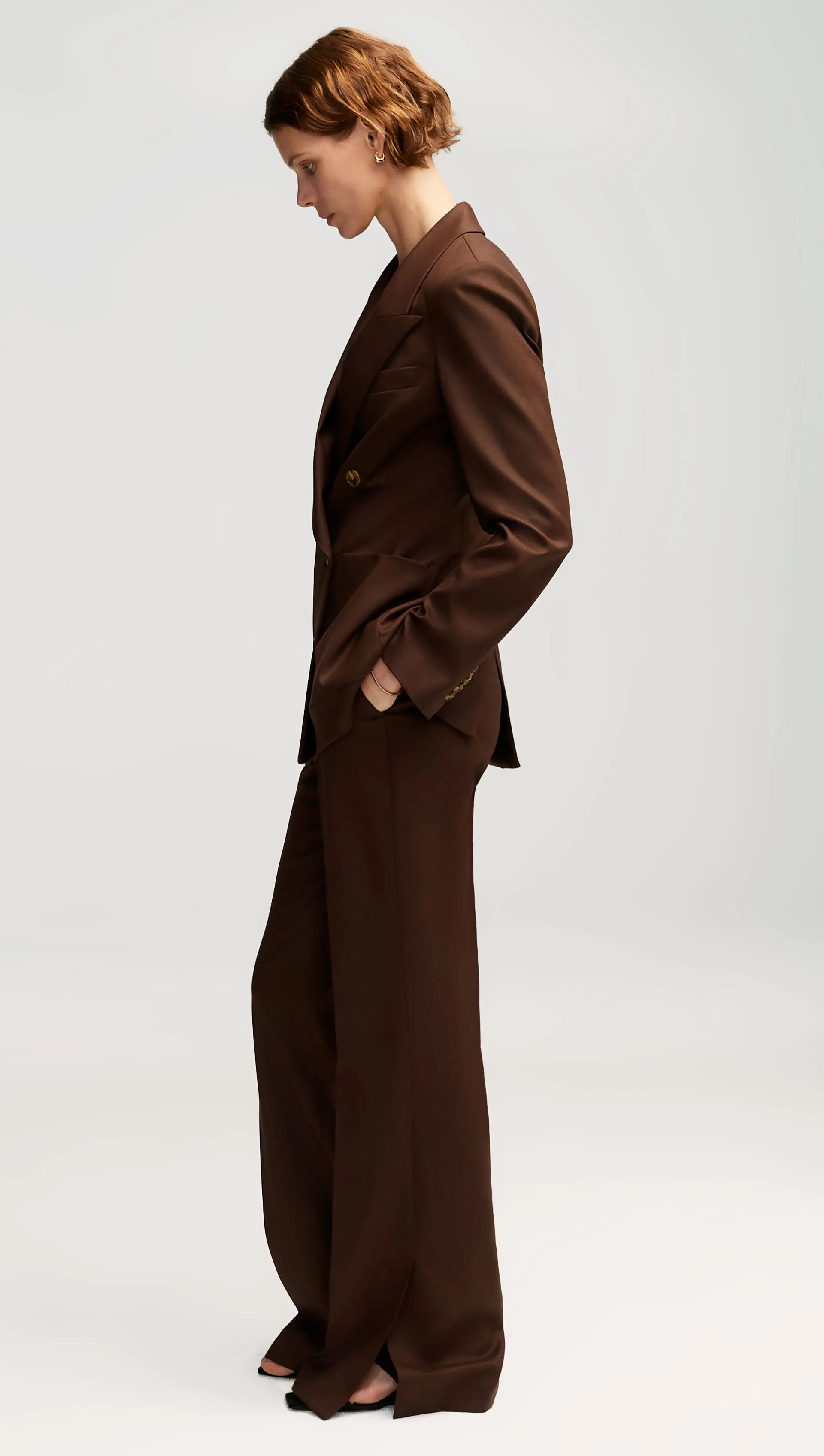 Chelsea Blazer in Seasonless Wool | Chocolate sold by Argent product image thumbnail 5