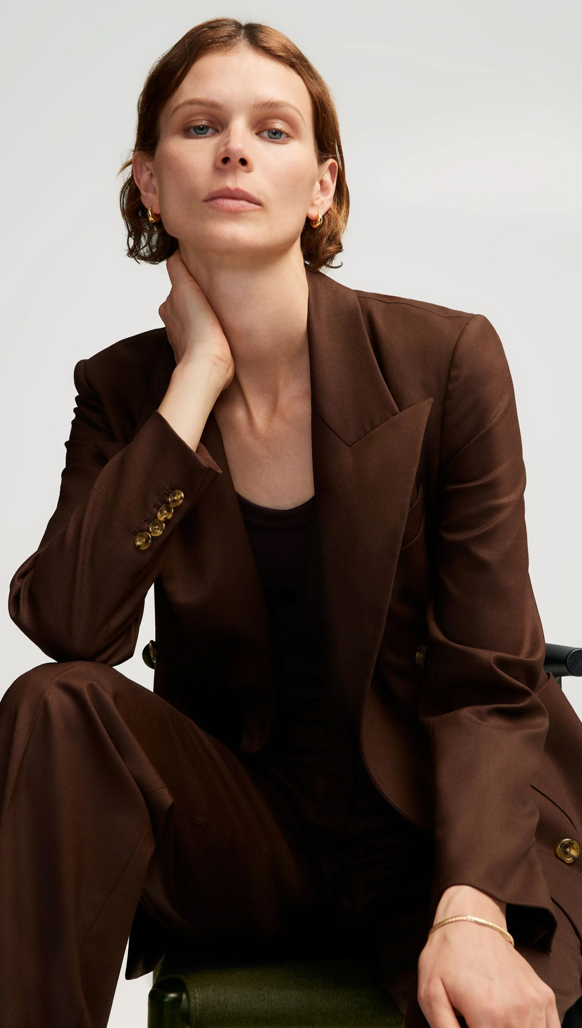 Chelsea Blazer in Seasonless Wool | Chocolate sold by Argent product image thumbnail 2