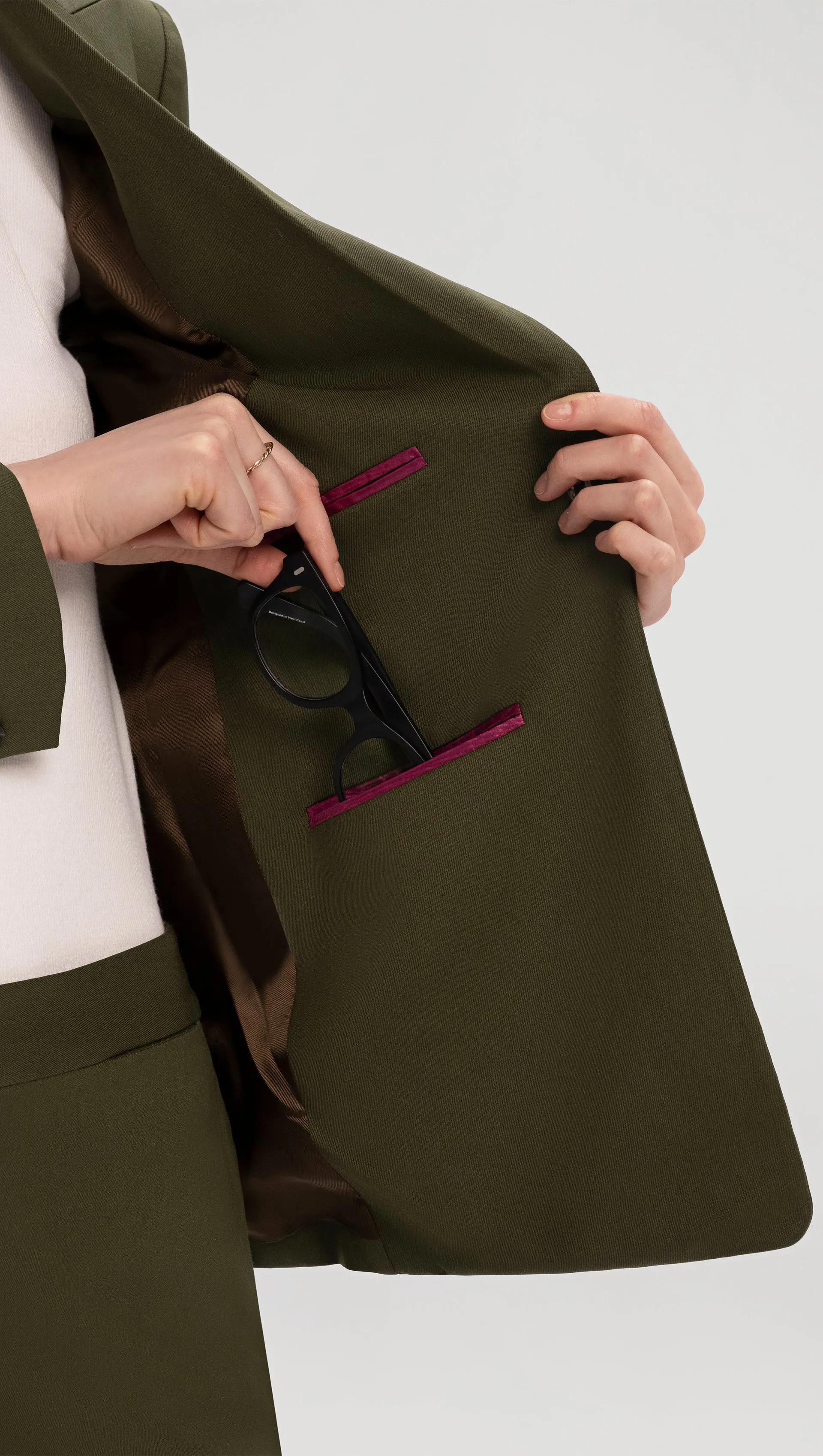 Single Button Blazer in Seasonless Wool | Olive sold by Argent product image thumbnail 3