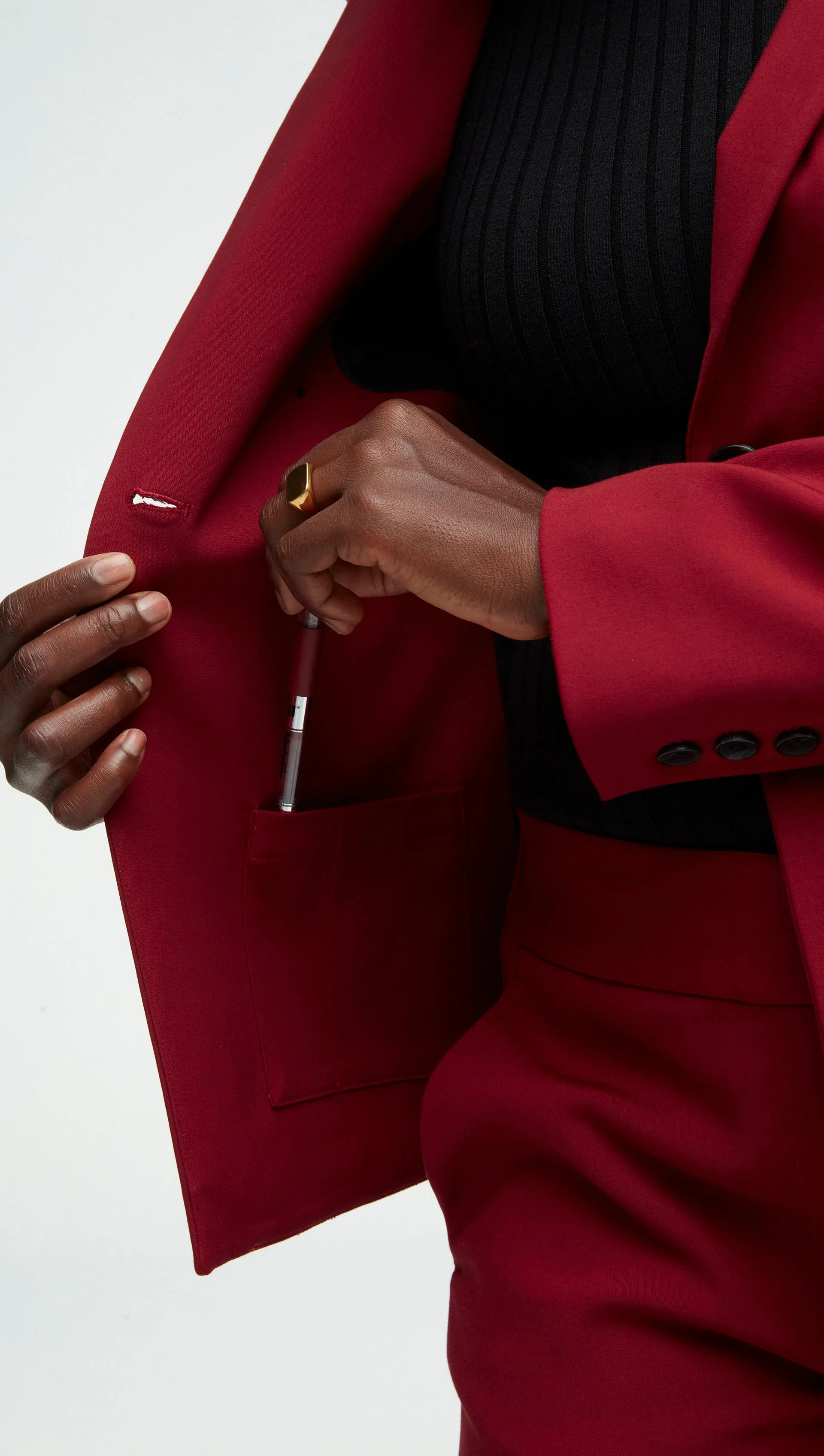 Crossover Blazer in Performance Cotton | Merlot sold by Argent product image thumbnail 5