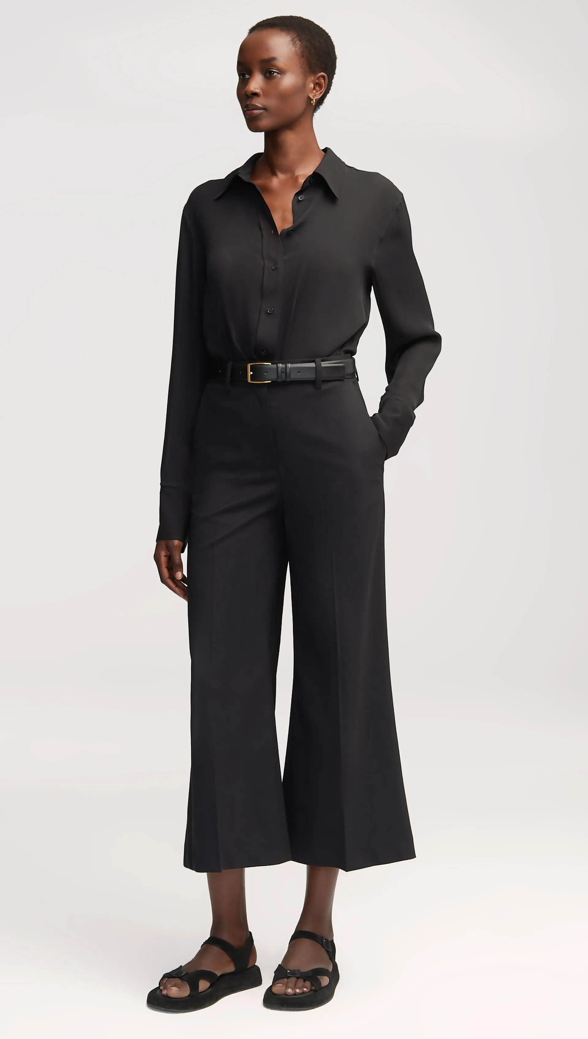 Slim Blouse in Double Georgette | Black sold by Argent product image thumbnail 2