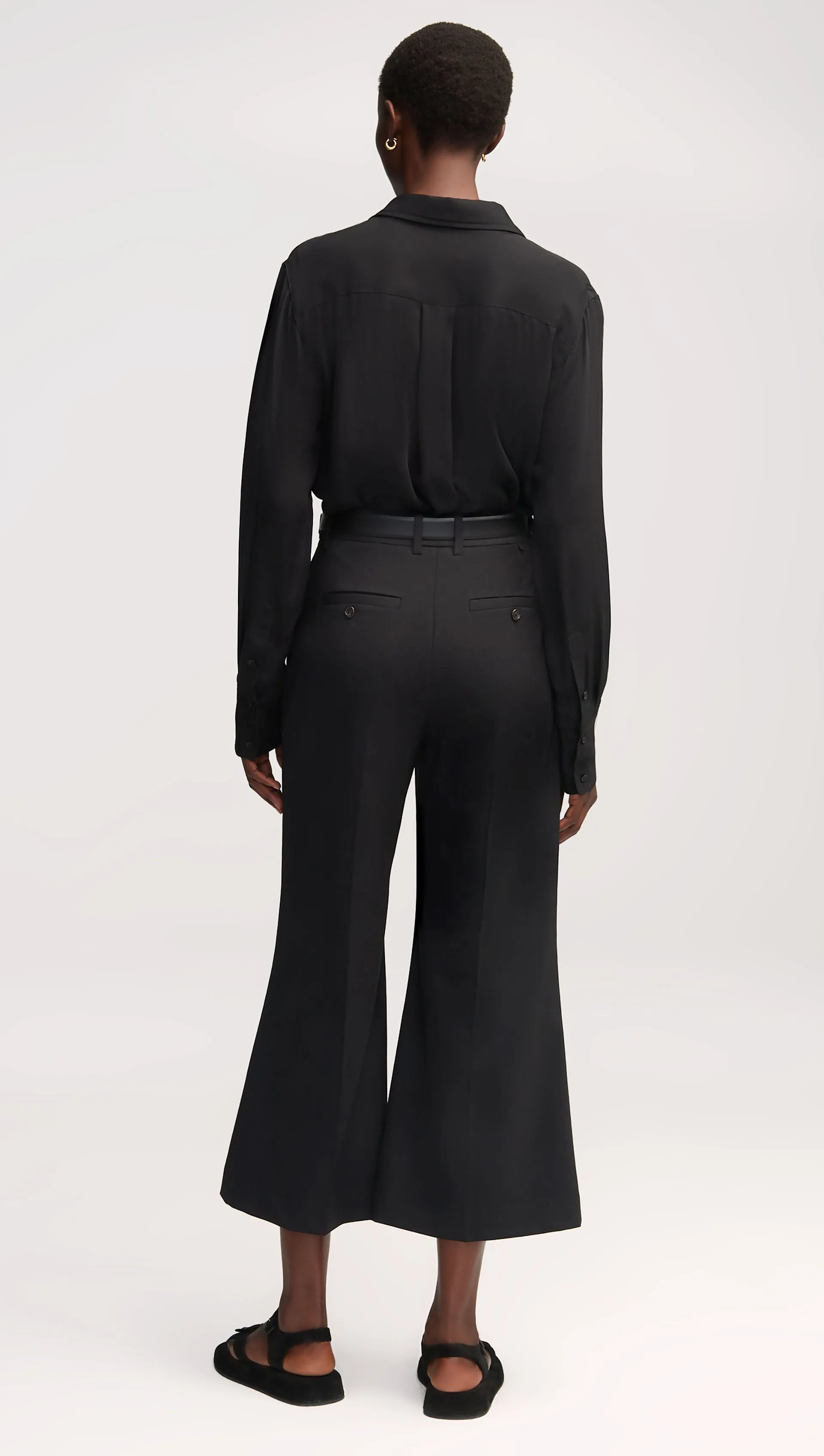 Slim Blouse in Double Georgette | Black sold by Argent product image thumbnail 4