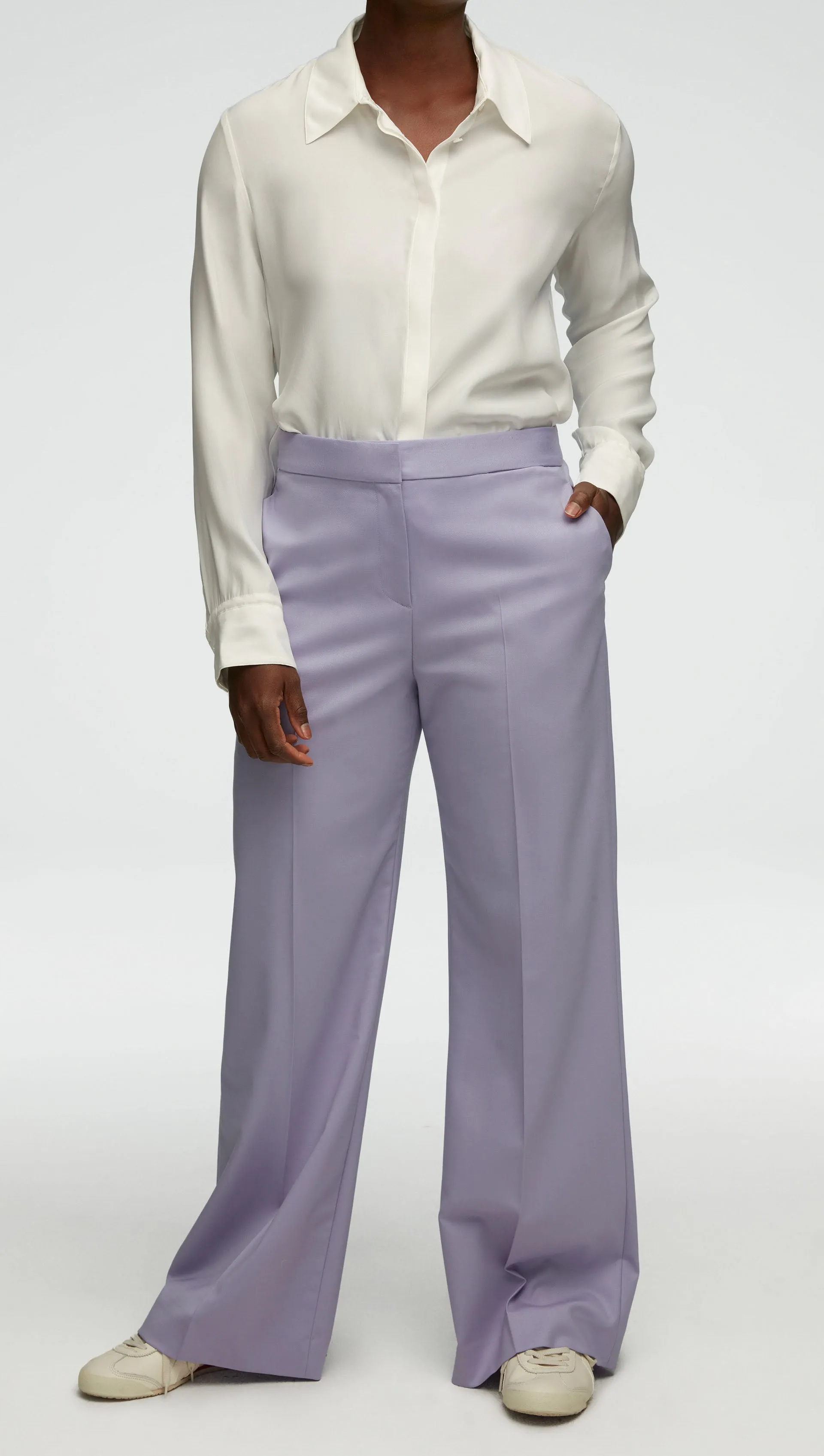 Wide Leg Trouser in Seasonless Wool | Lilac sold by Argent product image thumbnail 2