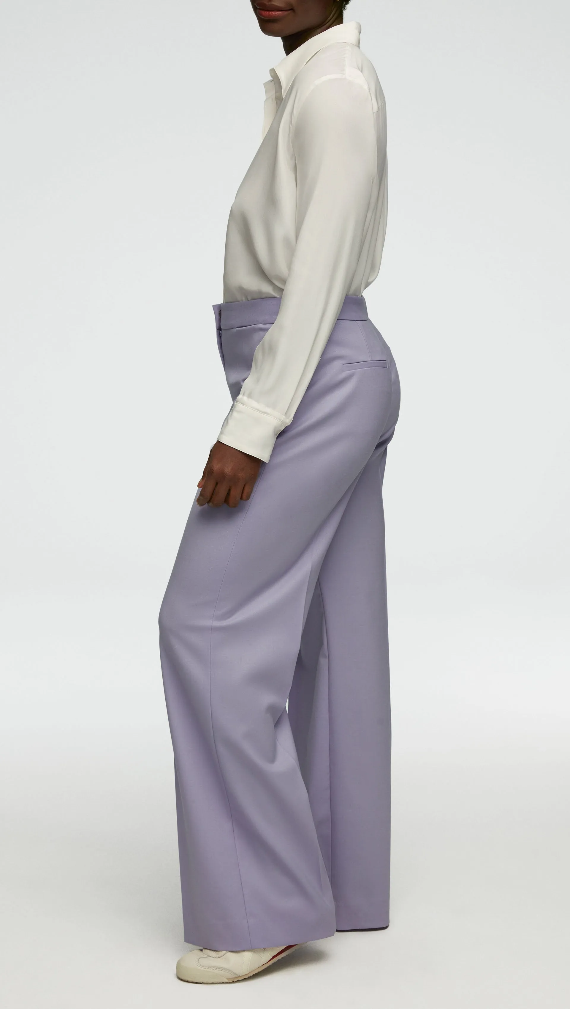 Wide Leg Trouser in Seasonless Wool | Lilac sold by Argent product image thumbnail 3