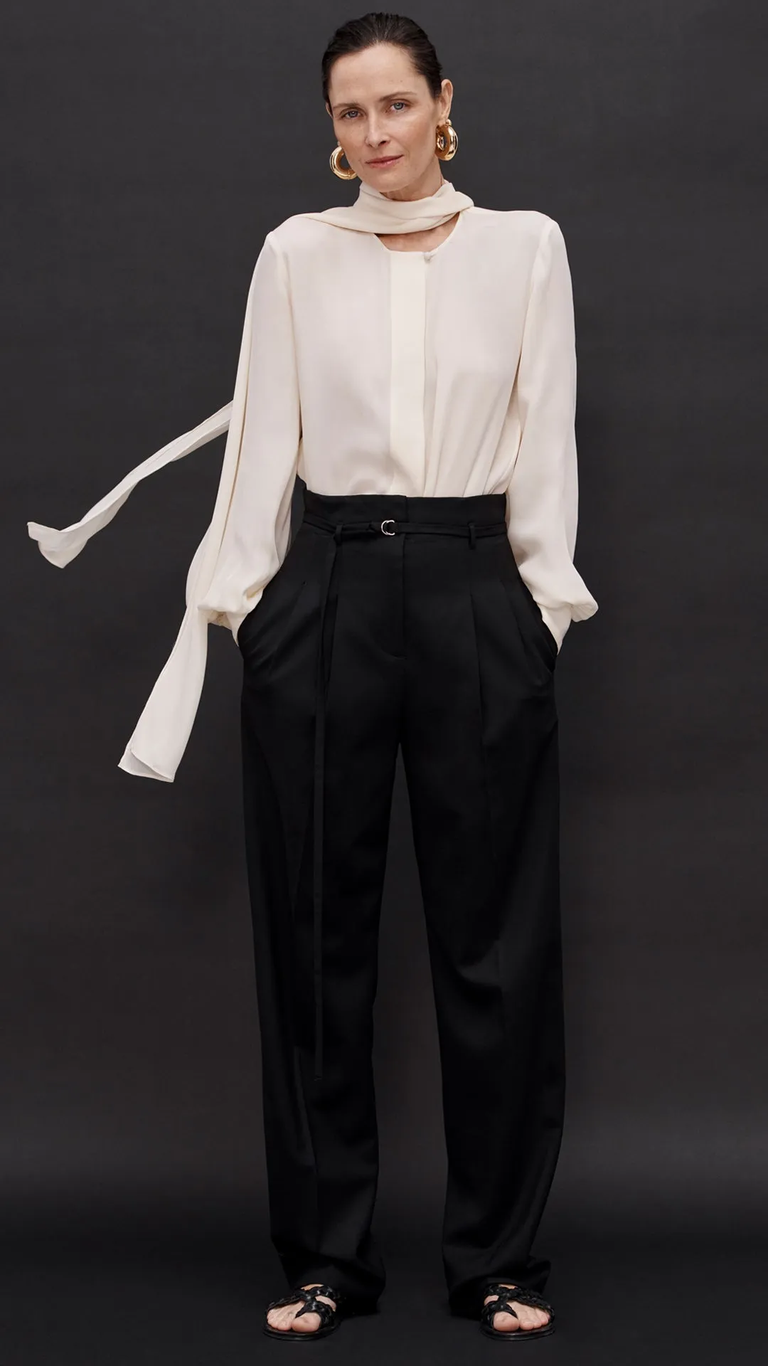 High-Waisted Belted Trouser in Seasonless Wool | Black sold by Argent product image thumbnail 5
