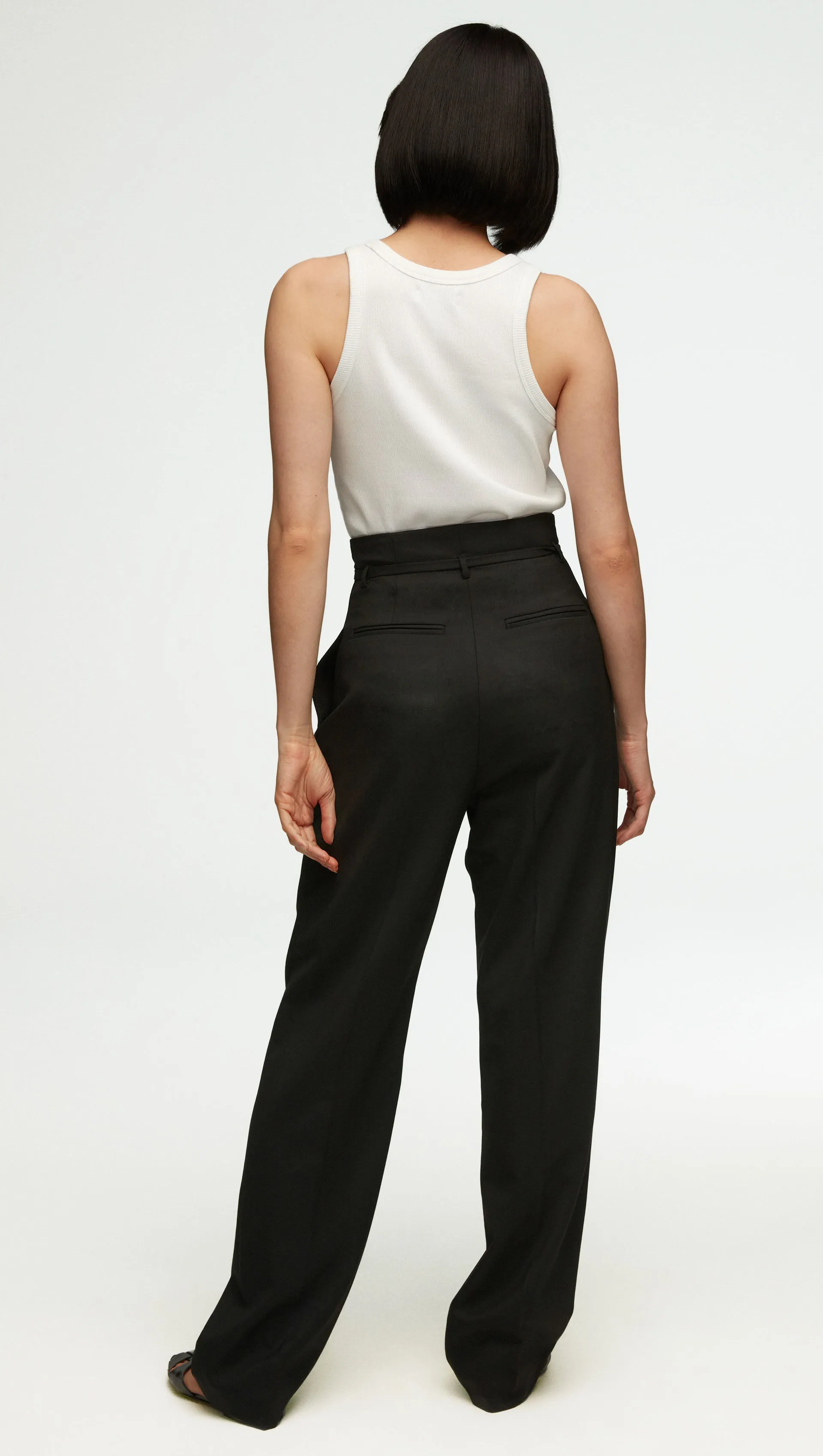 High-Waisted Belted Trouser in Seasonless Wool | Black sold by Argent product image thumbnail 3