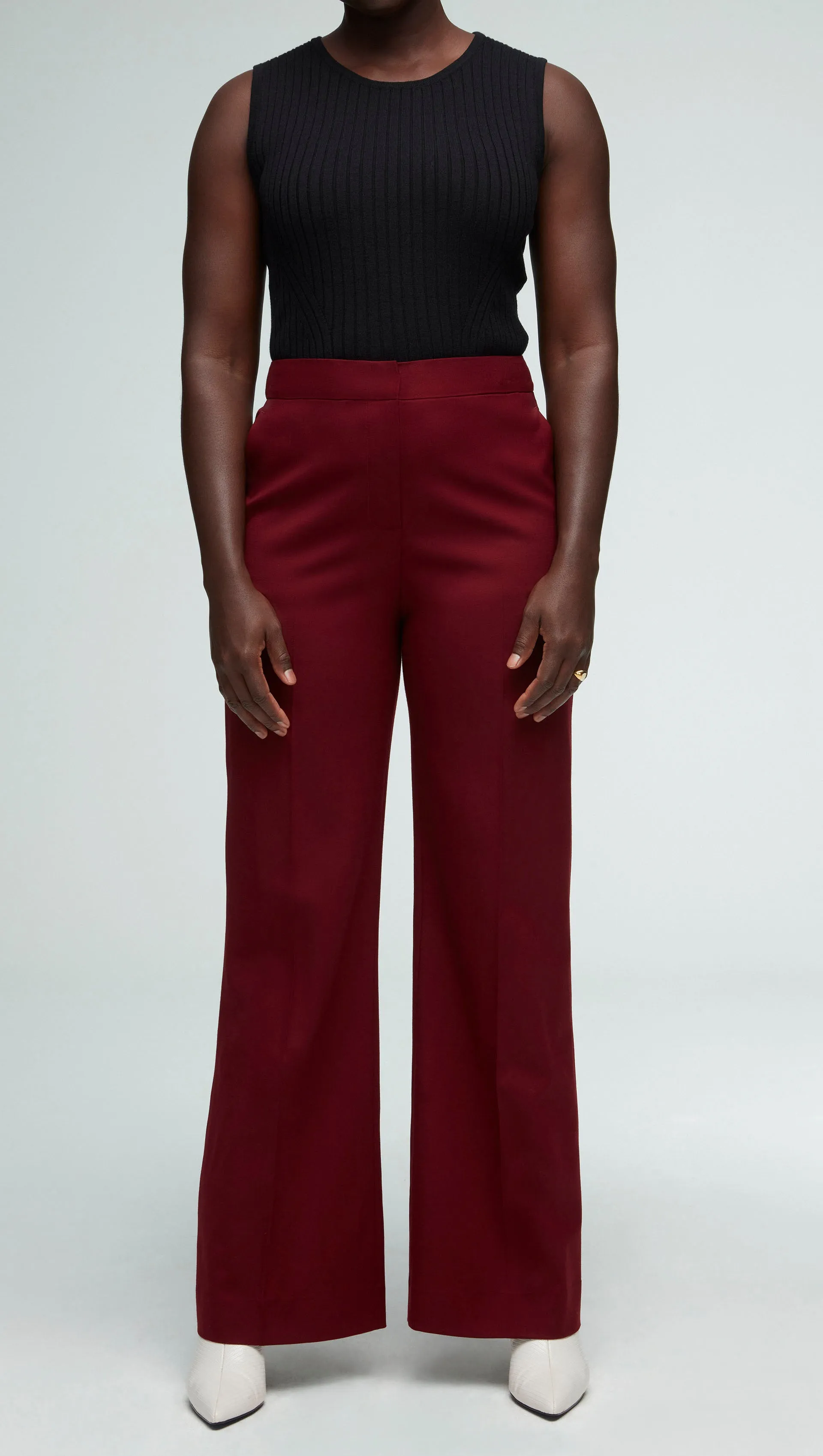 Wide Leg Trouser in Seasonless Wool | Merlot sold by Argent product image thumbnail 5