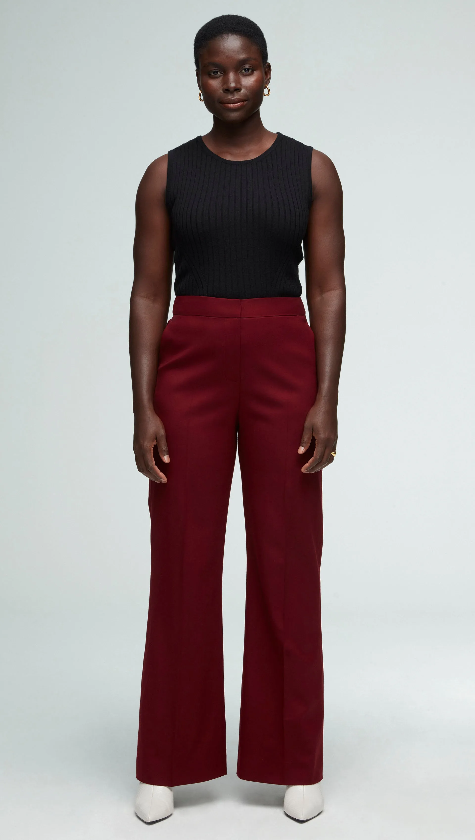 Wide Leg Trouser in Seasonless Wool | Merlot sold by Argent product image thumbnail 3