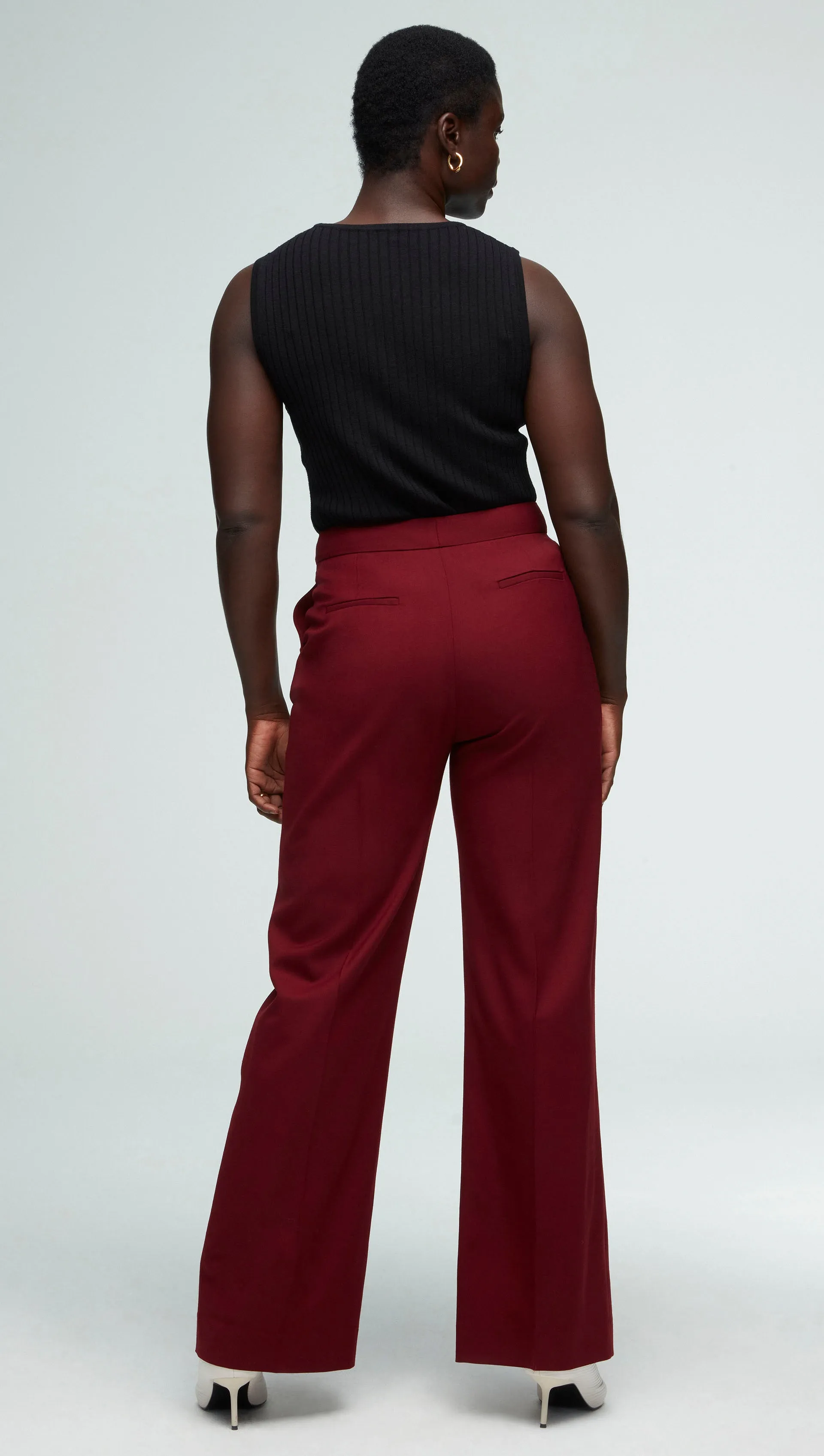 Wide Leg Trouser in Seasonless Wool | Merlot sold by Argent product image thumbnail 4