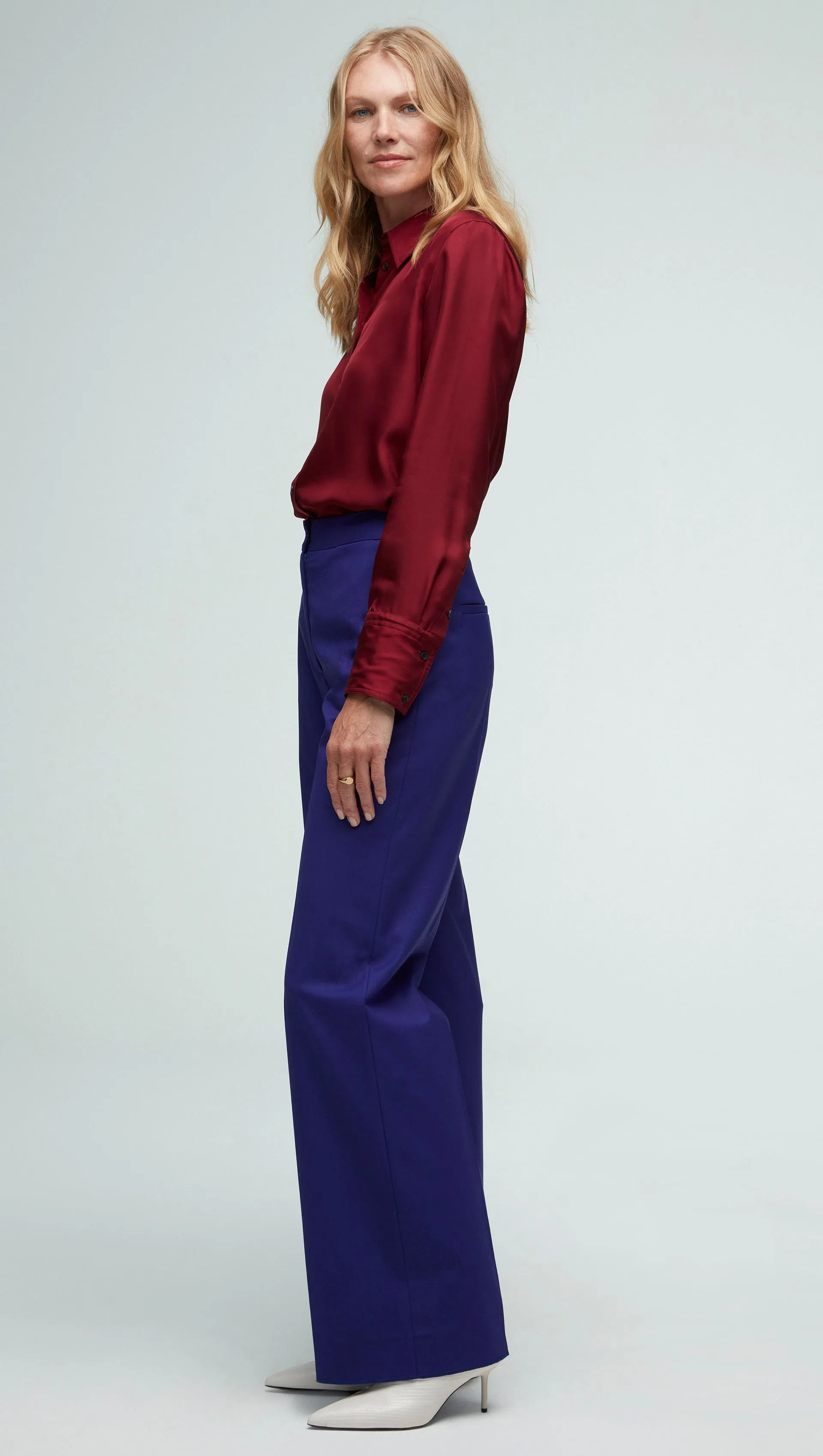 Wide Leg Trouser in Seasonless Wool | Purple sold by Argent product image thumbnail 5