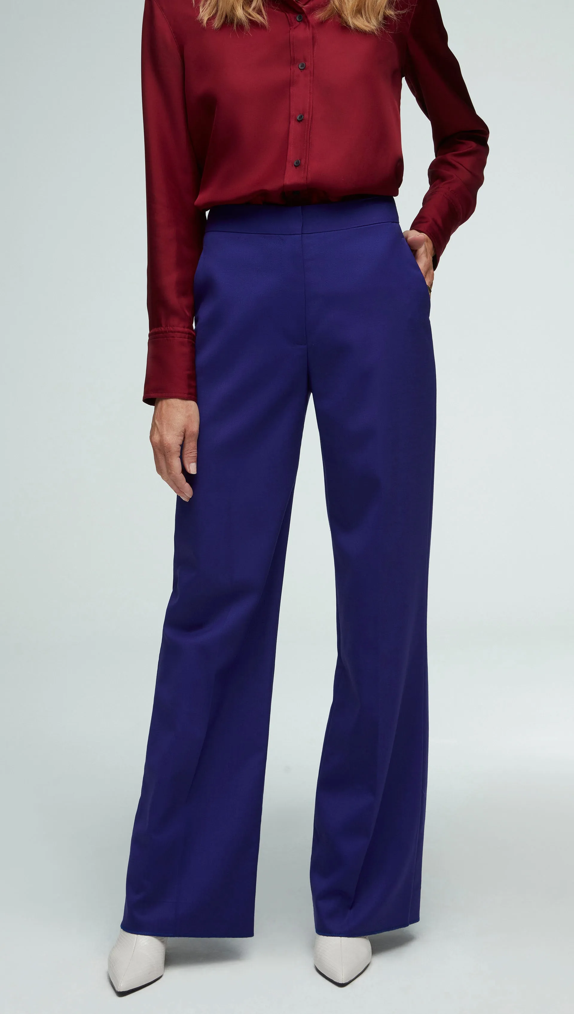 Wide Leg Trouser in Seasonless Wool | Purple sold by Argent product image thumbnail 3