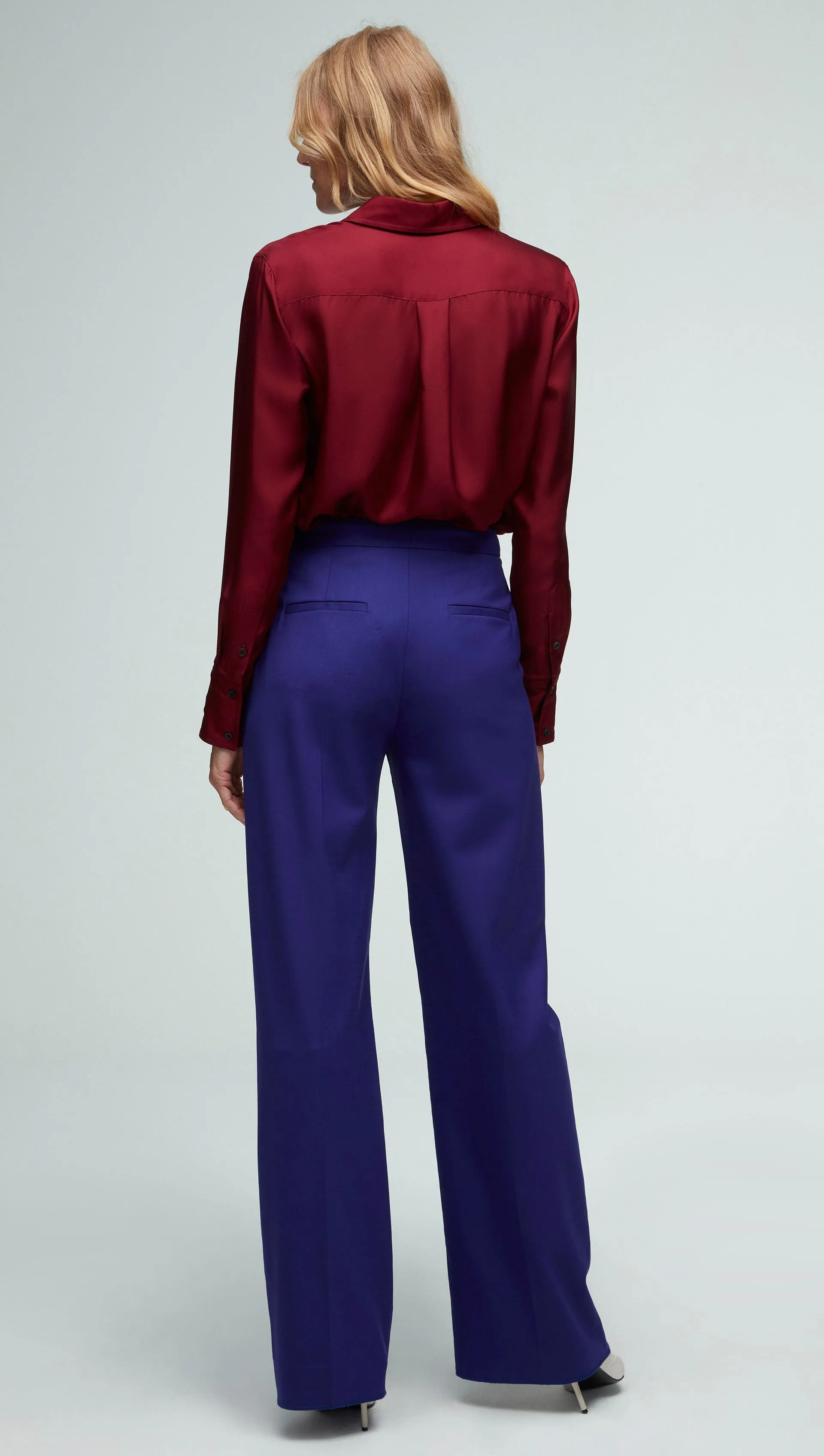 Wide Leg Trouser in Seasonless Wool | Purple sold by Argent product image thumbnail 2