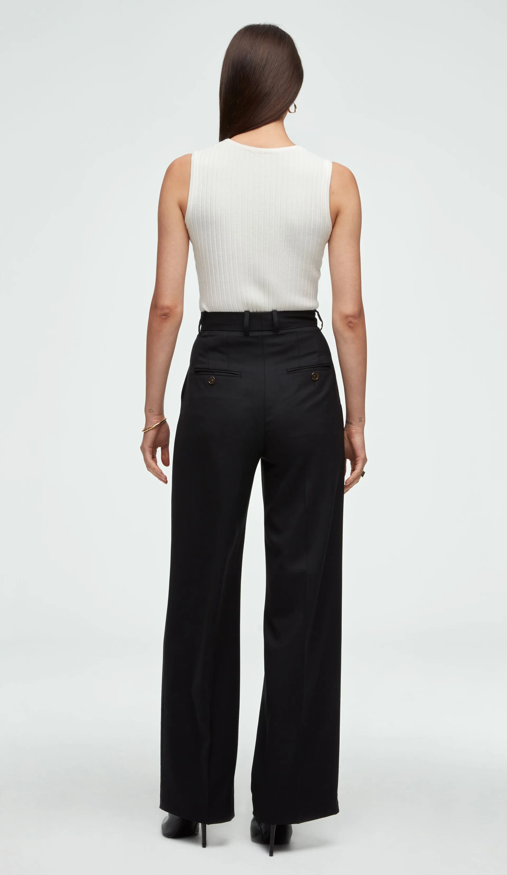 Pleated Trouser in Seasonless Wool | Black sold by Argent product image thumbnail 4
