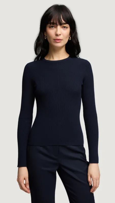 Knit Longsleeve Crew in Stretch Tencel | Midnight sold by Argent
