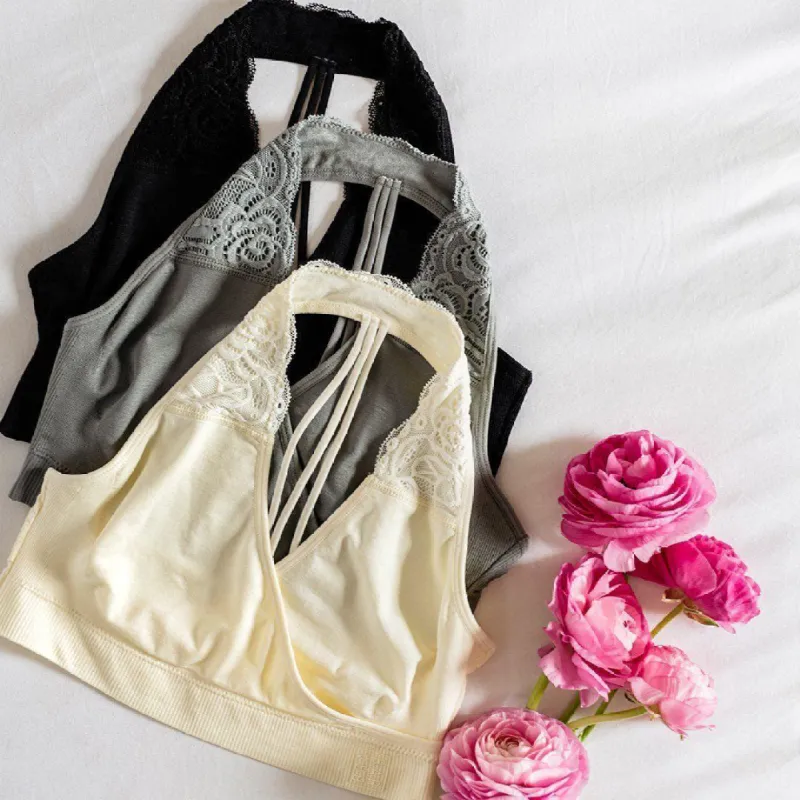 HUG LACE HALTER BRALETTE : BUNDLE sold by BraBar