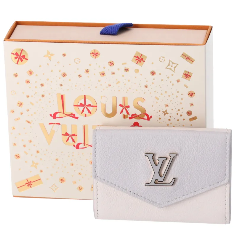 Louis Vuitton M82741 Lock Mini Lockme Small Trifold Wallet Beige Grey Gift Box sold by Gaby's Bags