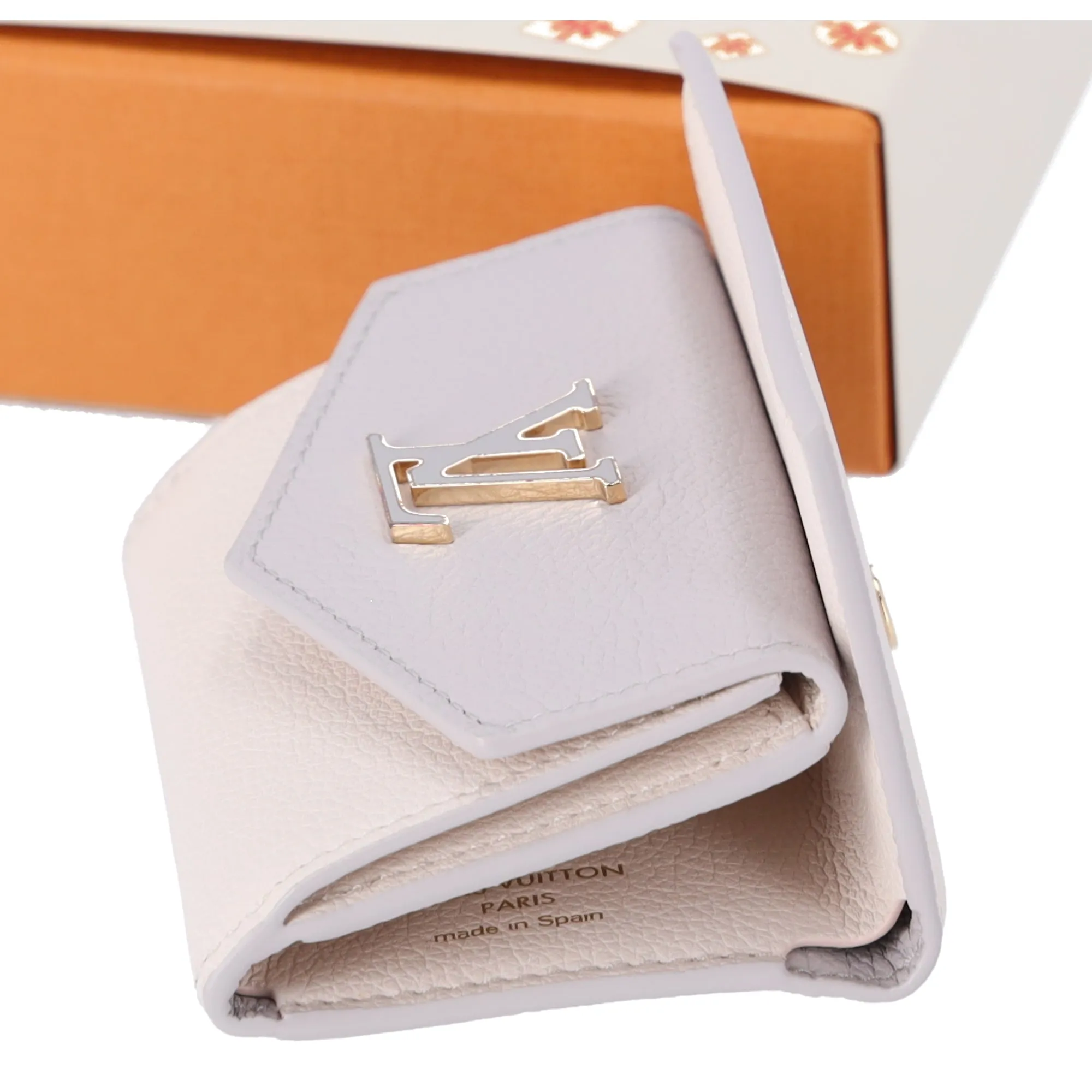 Louis Vuitton M82741 Lock Mini Lockme Small Trifold Wallet Beige Grey Gift Box sold by Gaby's Bags product image thumbnail 2