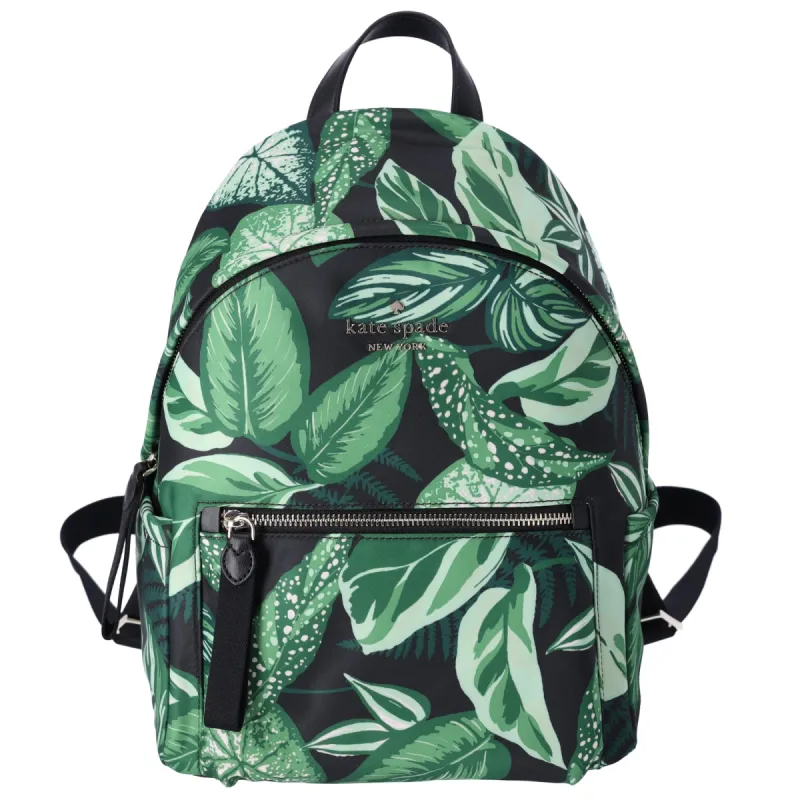 Kate Spade Chelsea Green Fern Foliage Leaves Print Nylon Backpack KH414 sold by Gaby's Bags