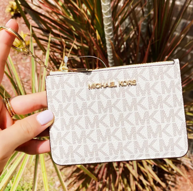 Michael Kors JetSet Small TopZip CoinCase VanillaMK made by Michael Kors