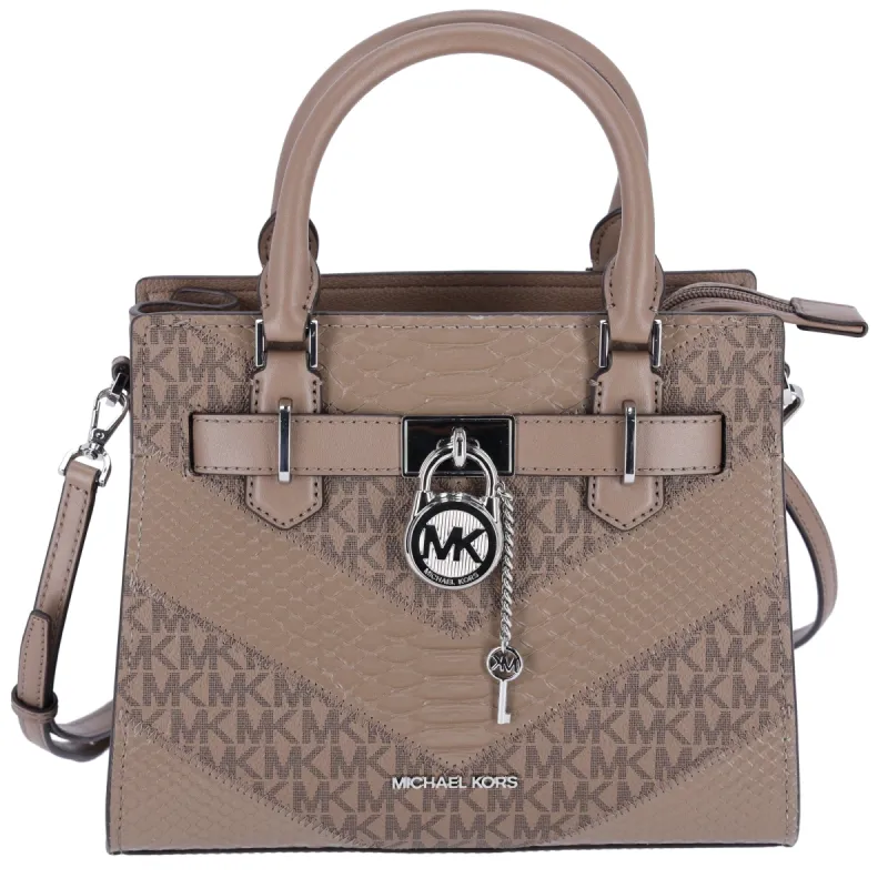 Michael Kors Hamilton Small Satchel Crossbody Exotic MK Dust MK Multi made by Michael Kors