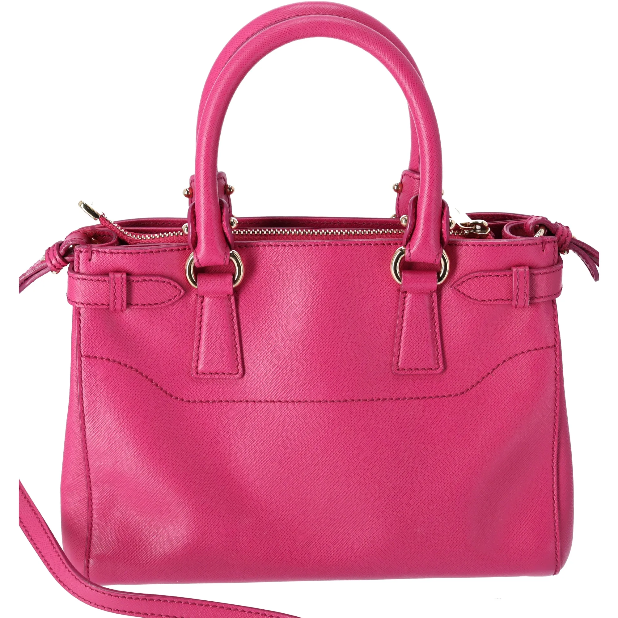 Salvatore Ferragamo Beky Tote Shoulder Bag Saffiano Leather Small Fuschia Pink sold by Gaby's Bags product image thumbnail 5