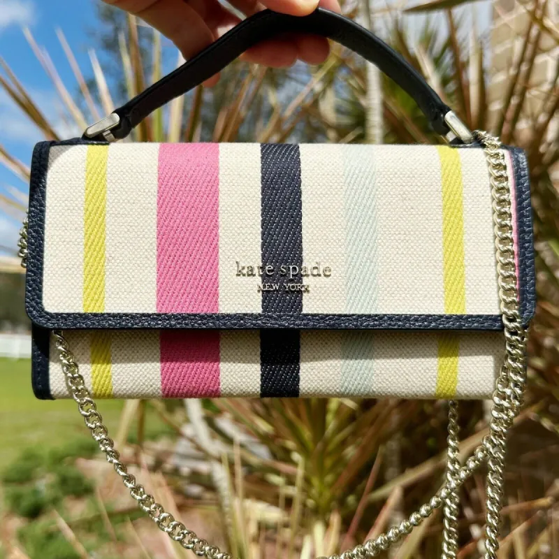 Kate Spade Roulette Canvas Stripe Top Handle Crossbody Multi Color Stripe sold by Gaby's Bags