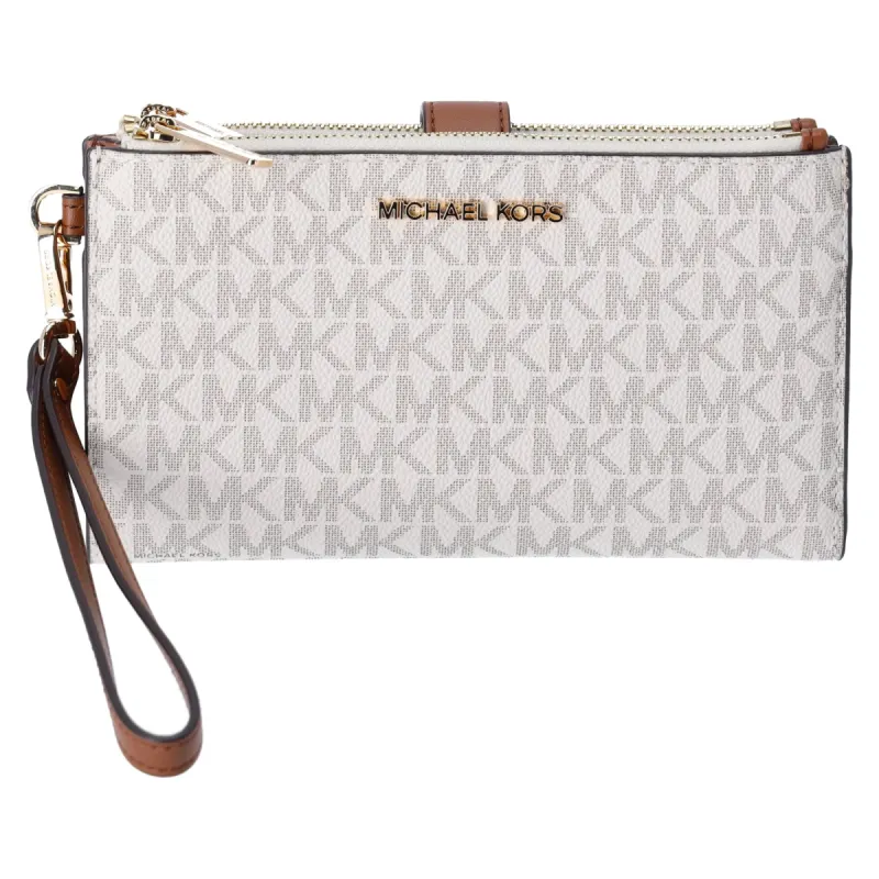 Michael Kors Jet Set Double Zip Wristlet Phone Wallet Vanilla MK sold by Gaby's Bags