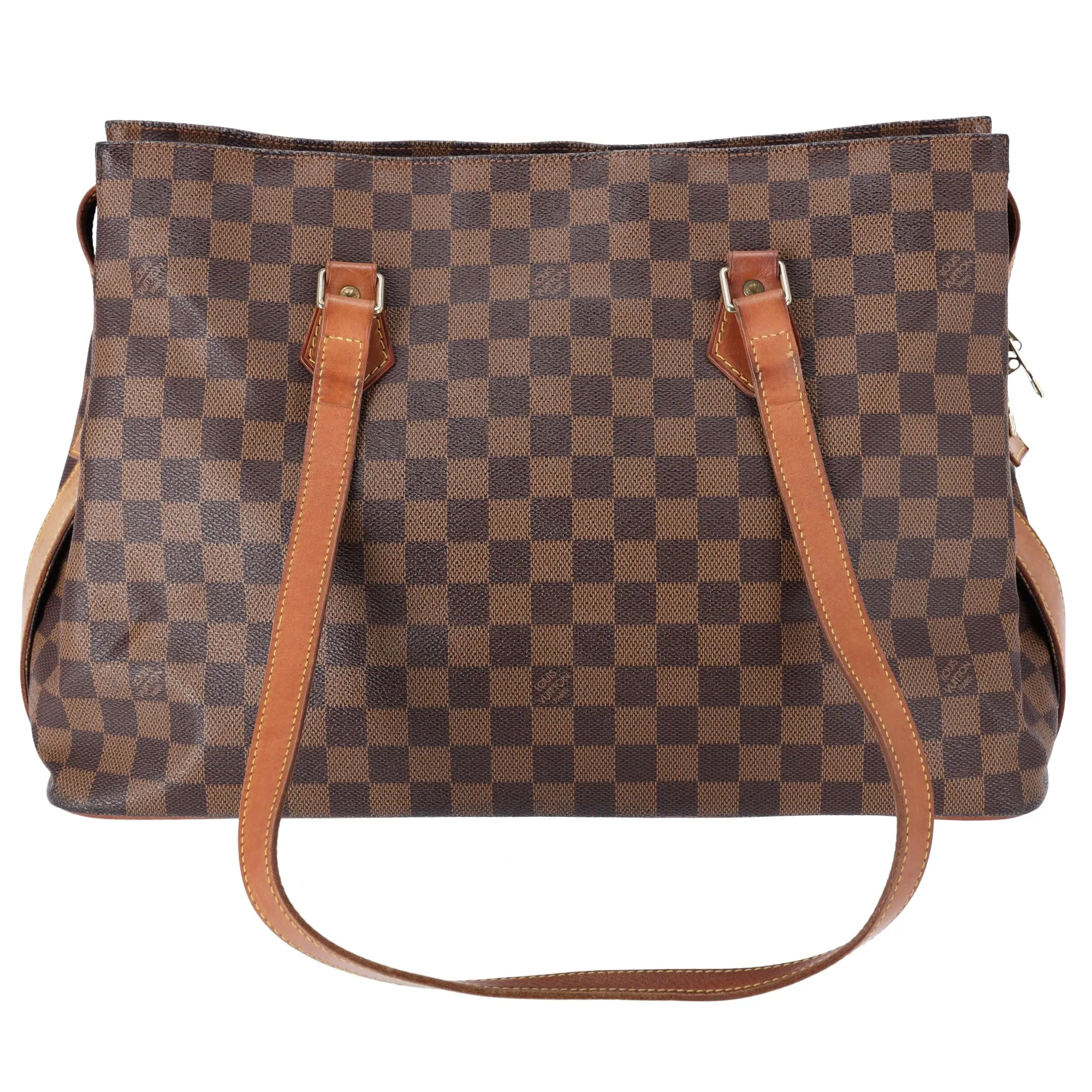 Louis Vuitton Columbine GM Brown Damier Ebene N99037 Large Zip Tote sold by Gaby's Bags
