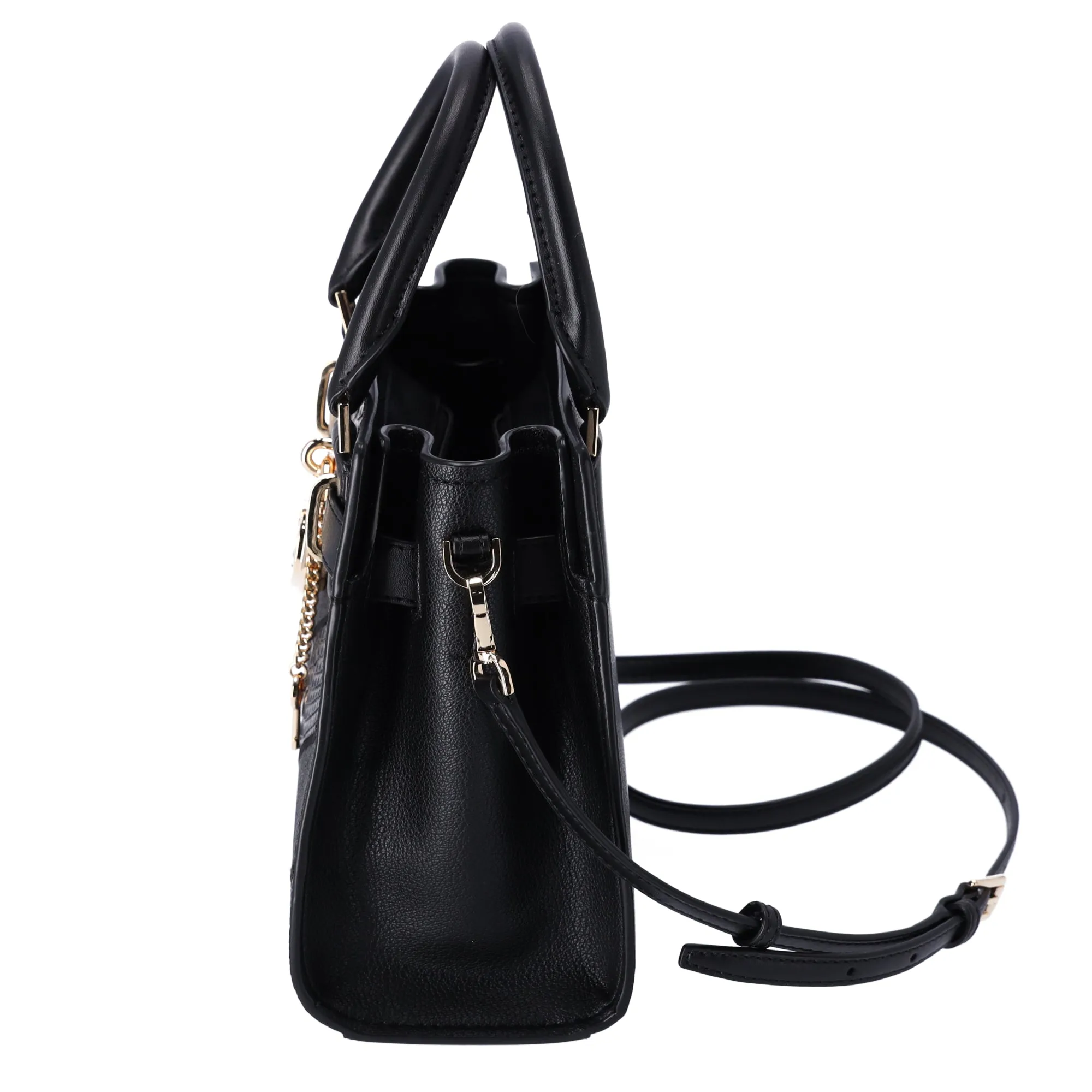 Michael Kors Hamilton Small Satchel Crossbody Exotic MK Black Signature sold by Gaby's Bags product image thumbnail 5