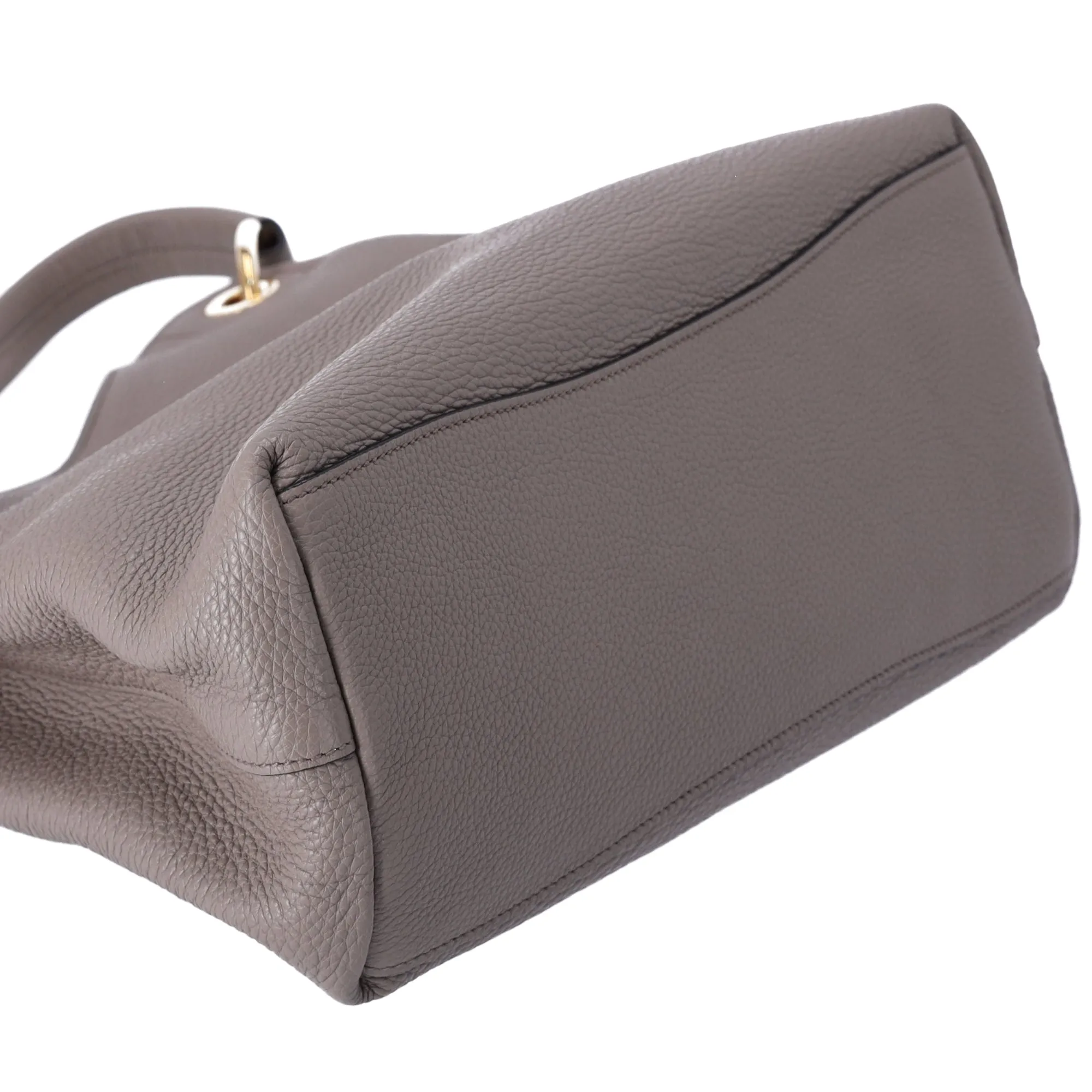 PRADA Vitello Phenix Logo Hobo Shoulder Tote Taupe Pebbled Leather 1BC051 sold by Gaby's Bags product image thumbnail 5