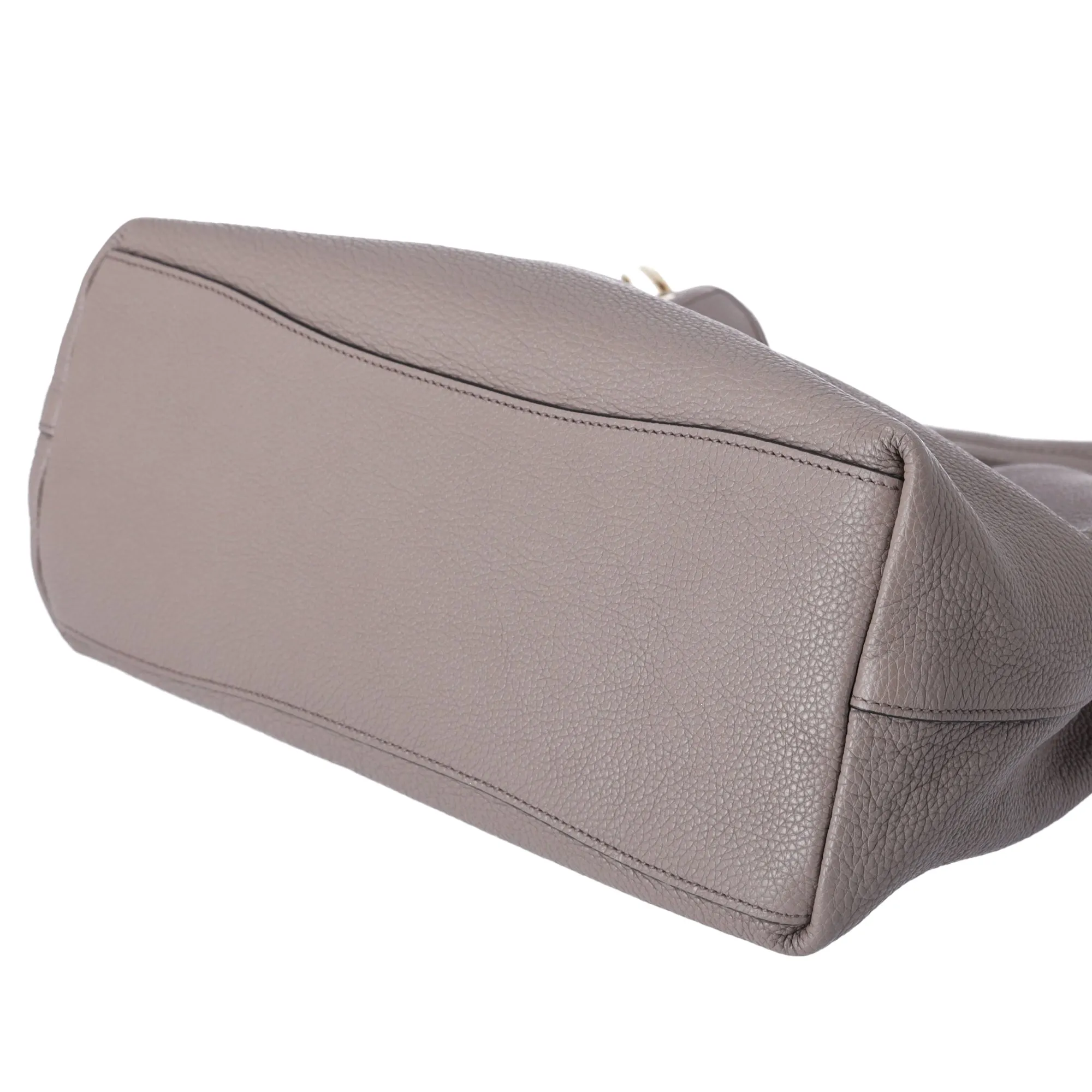 PRADA Vitello Phenix Logo Hobo Shoulder Tote Taupe Pebbled Leather 1BC051 sold by Gaby's Bags product image thumbnail 3