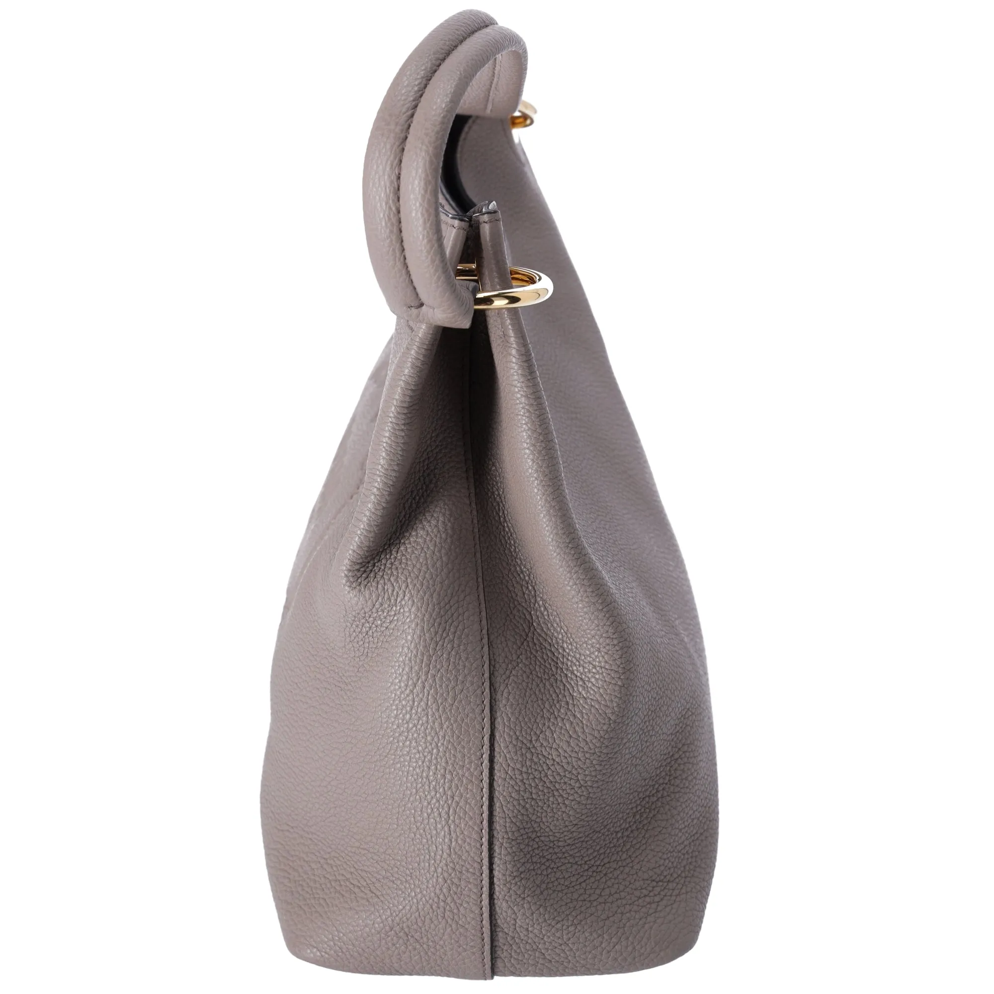 PRADA Vitello Phenix Logo Hobo Shoulder Tote Taupe Pebbled Leather 1BC051 sold by Gaby's Bags product image thumbnail 2