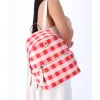 Kate Spade New York Chelsea Gingham Check Print Nylon Medium Backpack Pink Multi sold by Gaby's Bags
