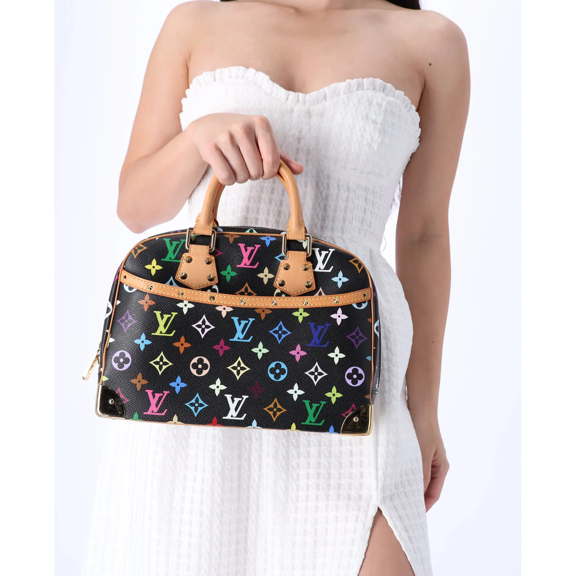 Louis Vuitton Monogram Multicolor Trouville Handbag Noir Black M92662 Bag sold by Gaby's Bags