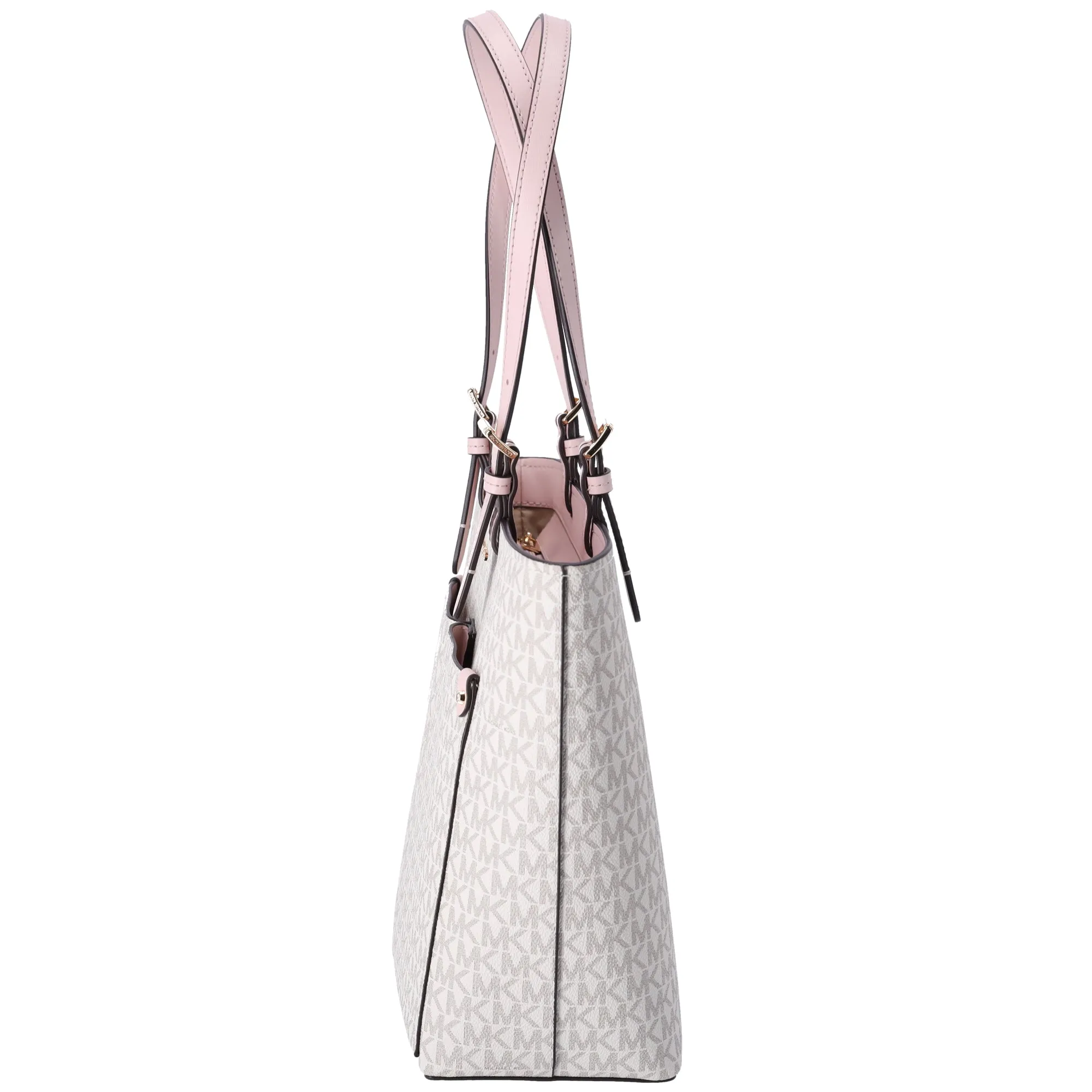 Michael Kors Jet Set Travel Medium Double Pocket Tote Vanilla MK Blush Pink sold by Gaby's Bags product image thumbnail 3