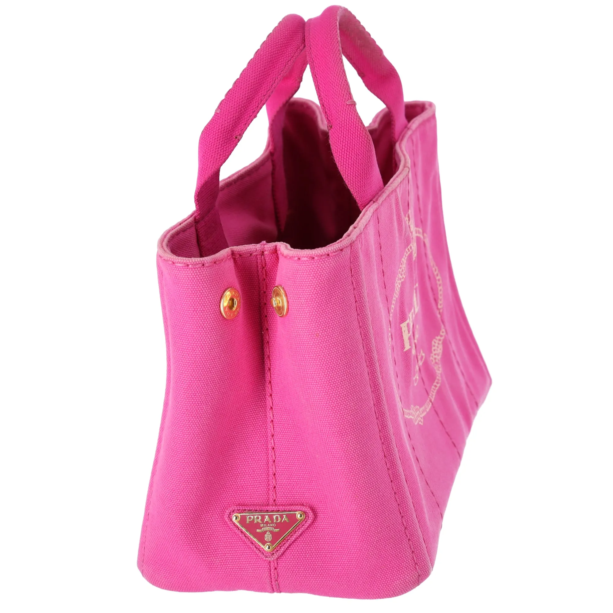 PRADA Canapa Small Canvas Tote Bag Pink Logo sold by Gaby's Bags product image thumbnail 2