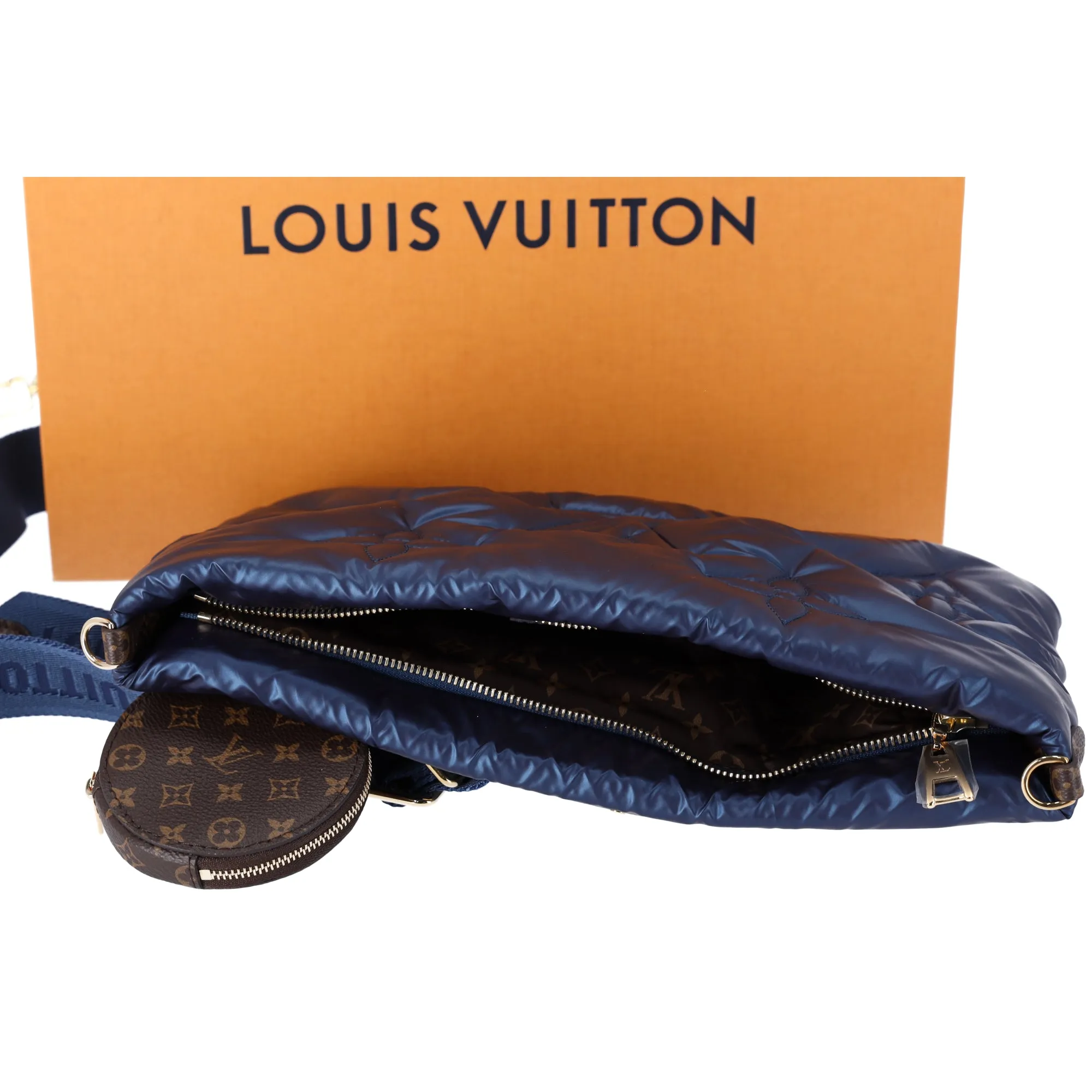Louis Vuitton Maxi Multi Pochette Accessoires Pillow Shoulder Bag Silver Blue sold by Gaby's Bags product image thumbnail 4