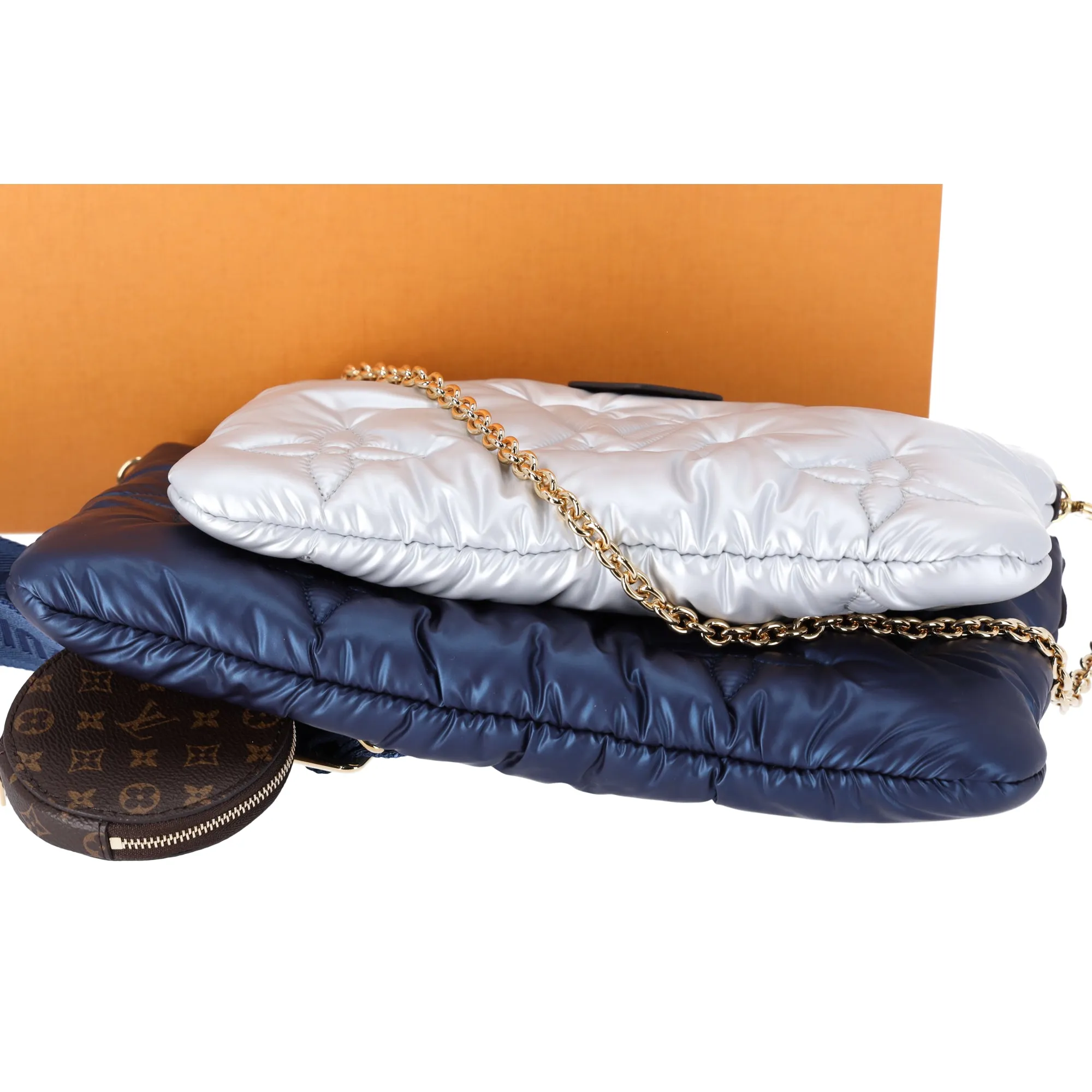 Louis Vuitton Maxi Multi Pochette Accessoires Pillow Shoulder Bag Silver Blue sold by Gaby's Bags product image thumbnail 5