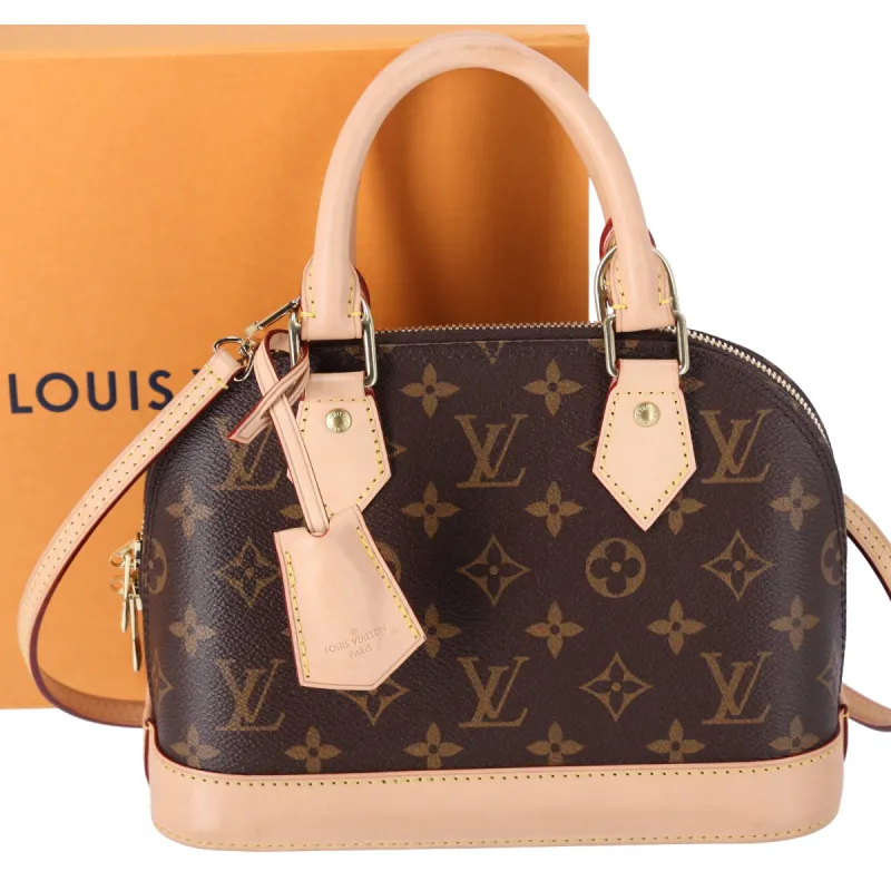 Louis Vuitton Alma BB Monogram Handbag Crossbody M53152 Brown Canvas sold by Gaby's Bags